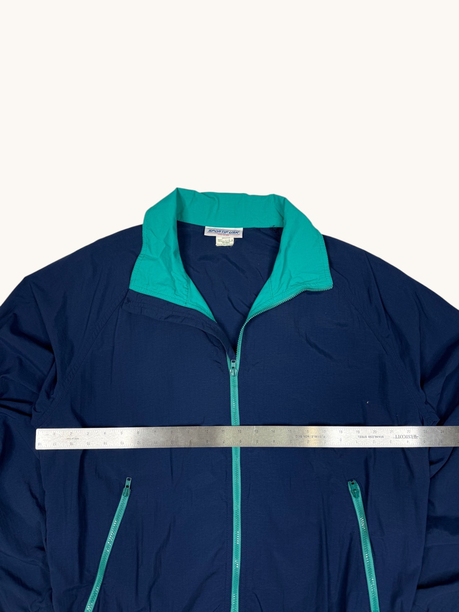 90s Sportif USA Navy Blue Zip-Up Jacket - L