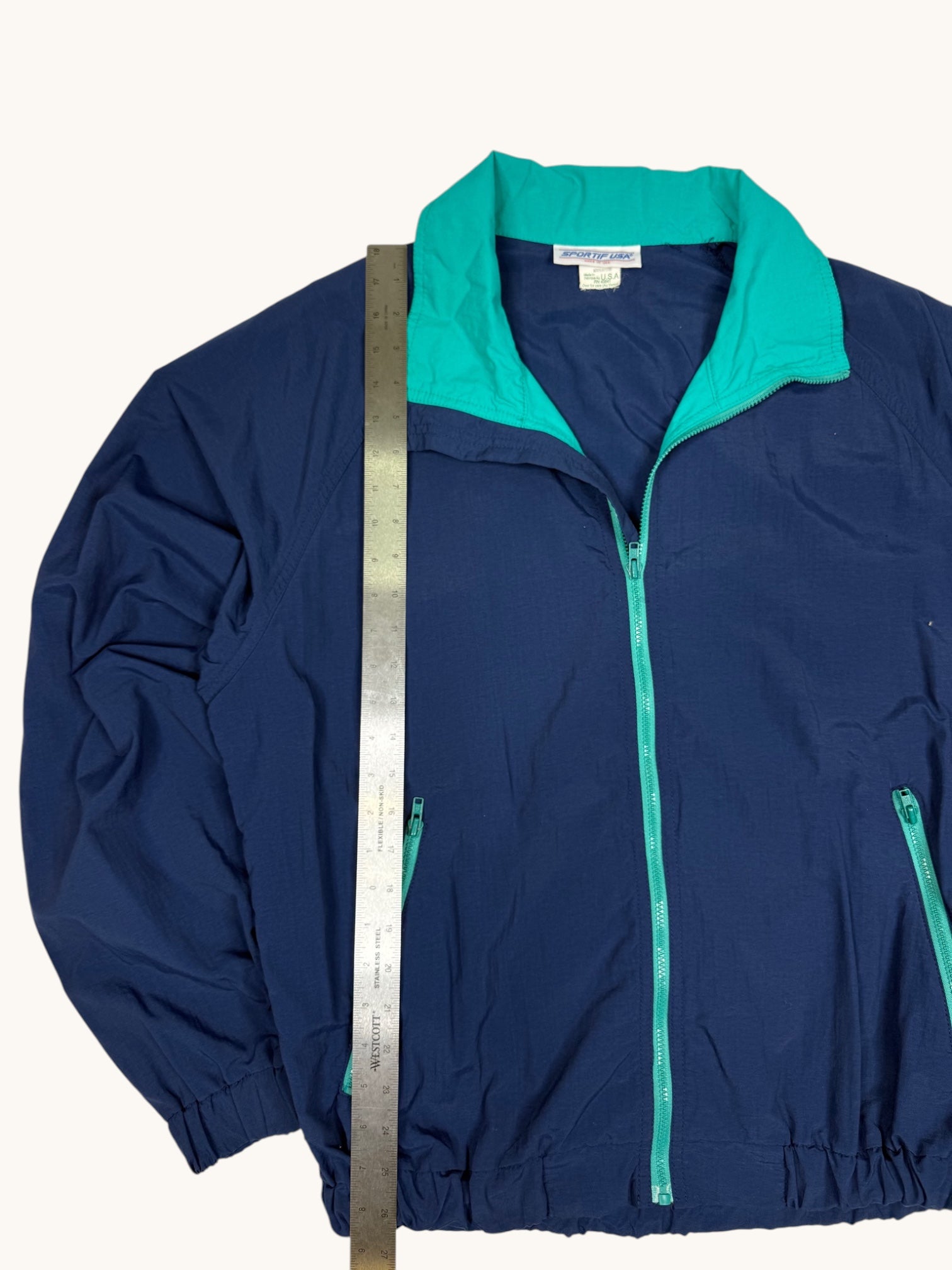 90s Sportif USA Navy Blue Zip-Up Jacket - L