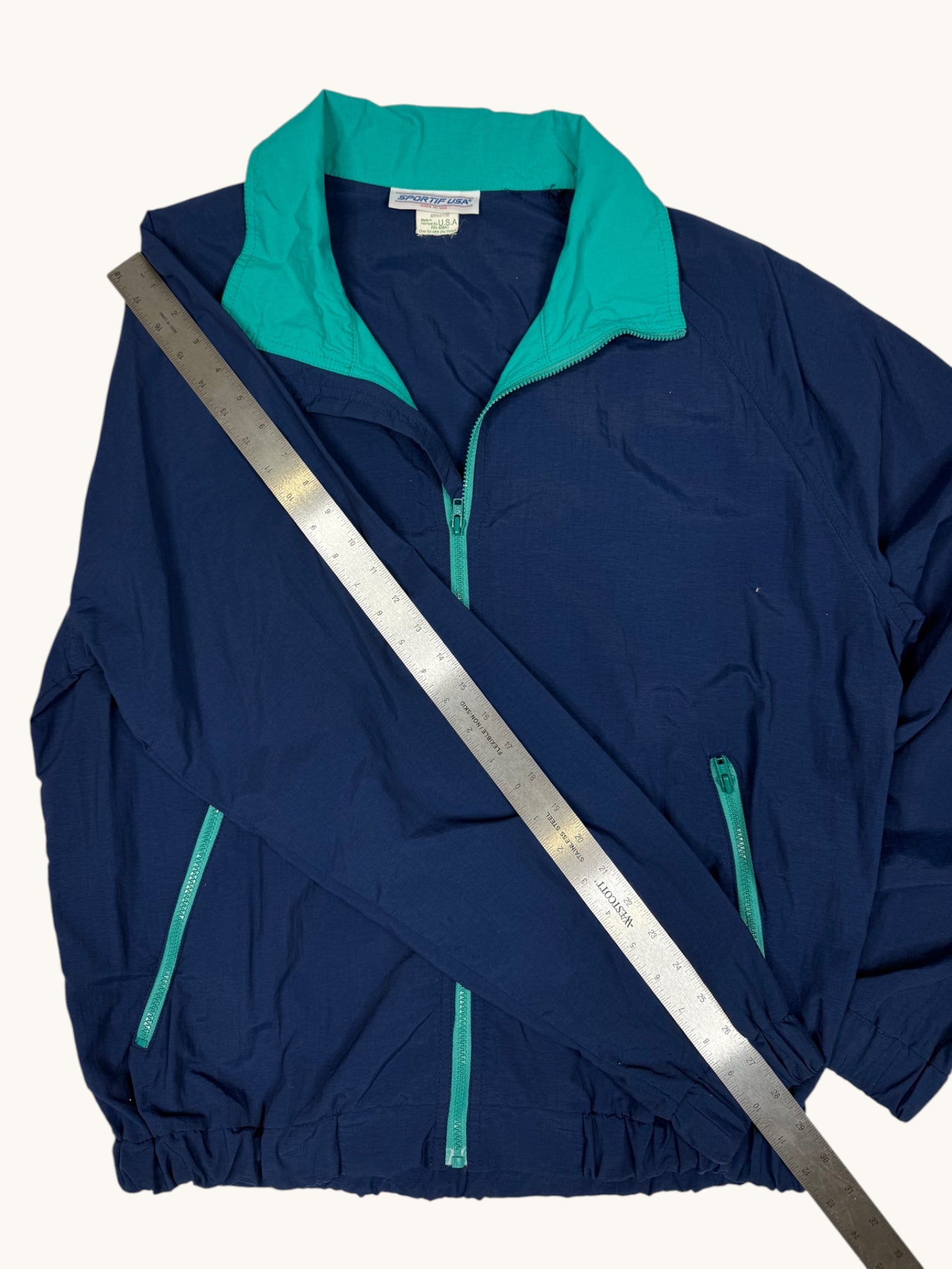 90s Sportif USA Navy Blue Zip-Up Jacket - L