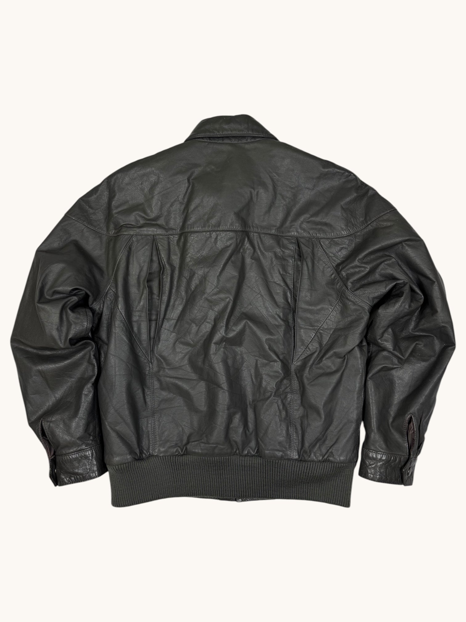 90s High Sierra Gray Leather Jacket - 40
