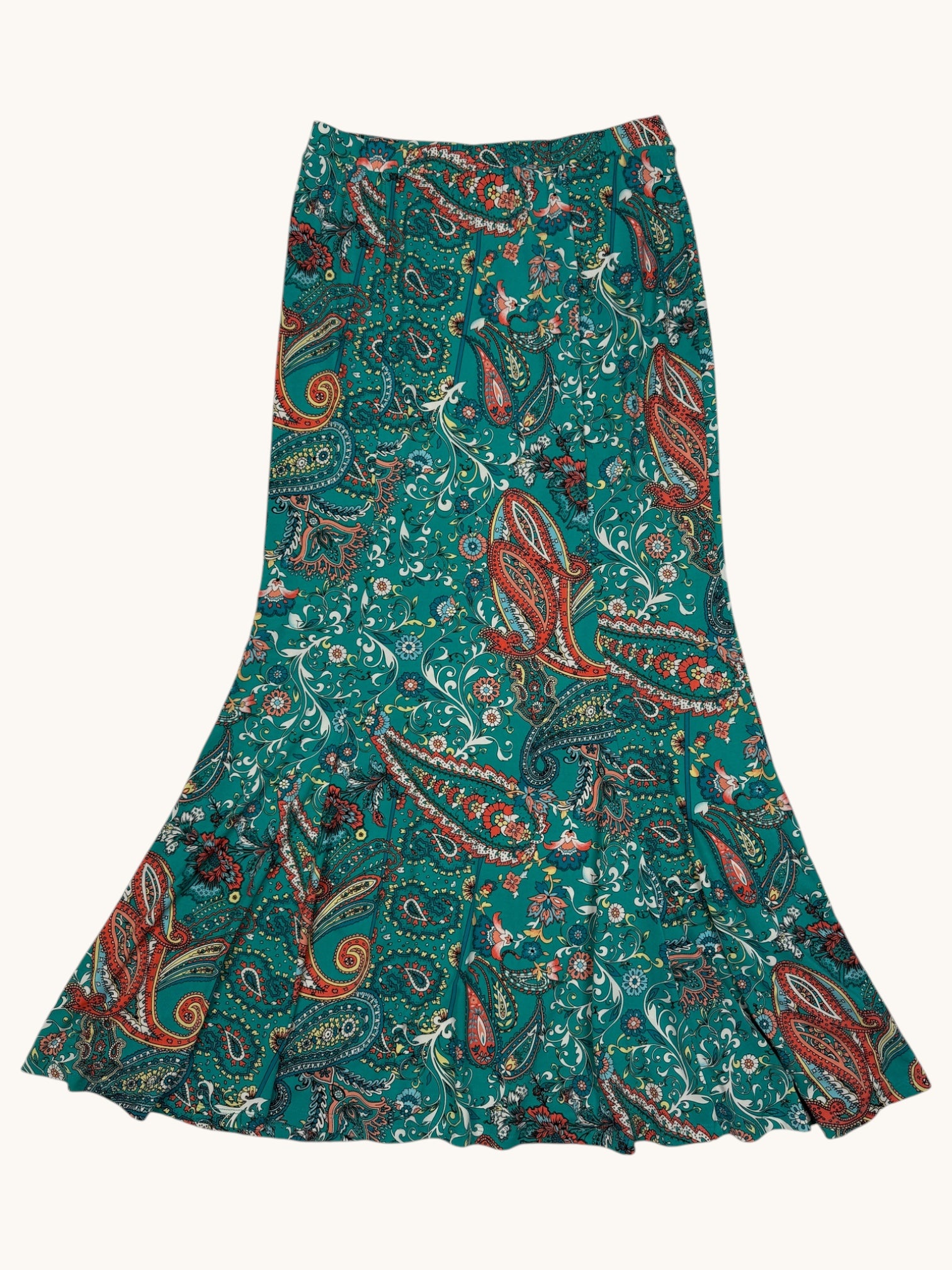 90s Cato Teal Paisley Skirt - M