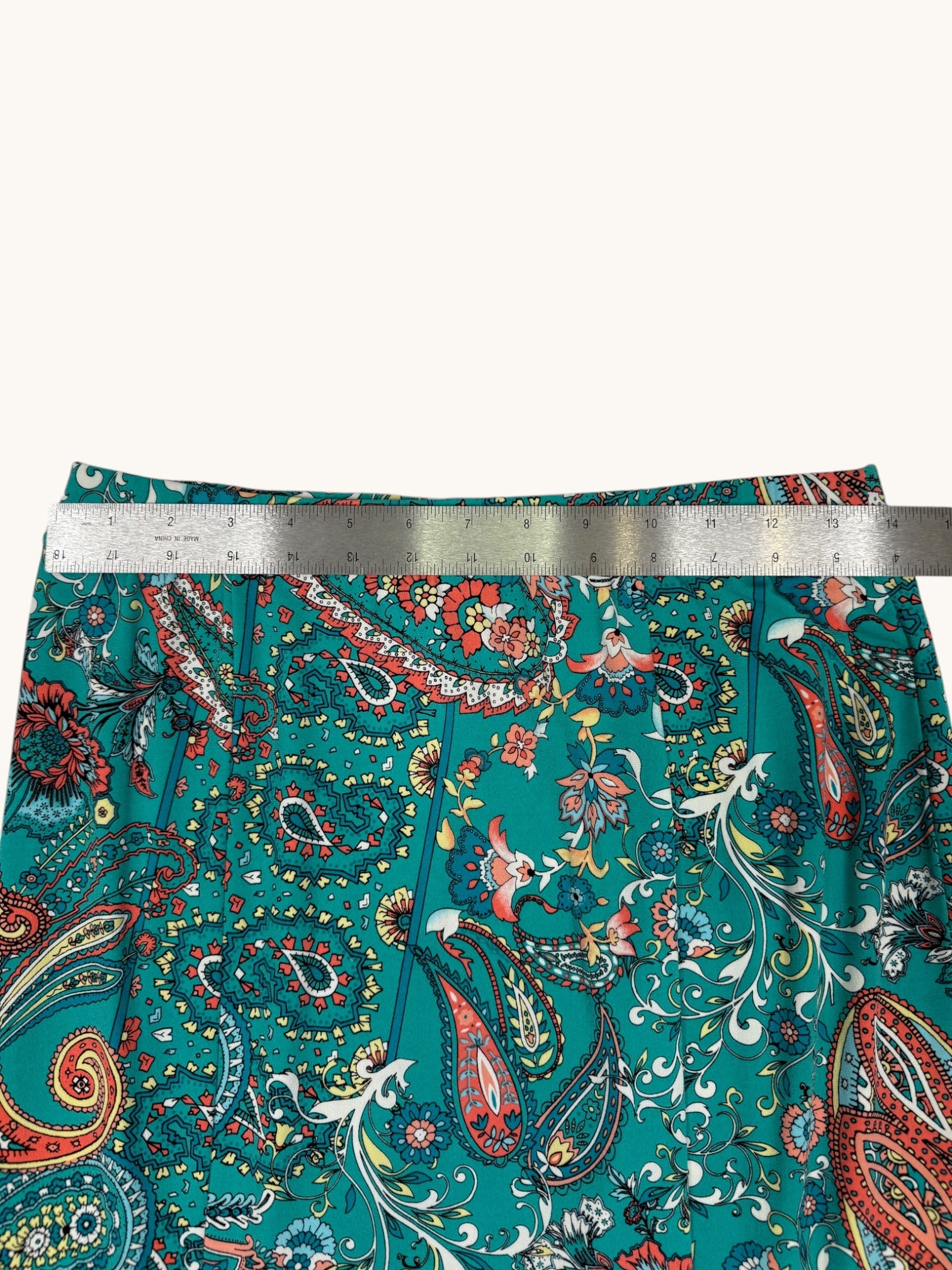 90s Cato Teal Paisley Skirt - M