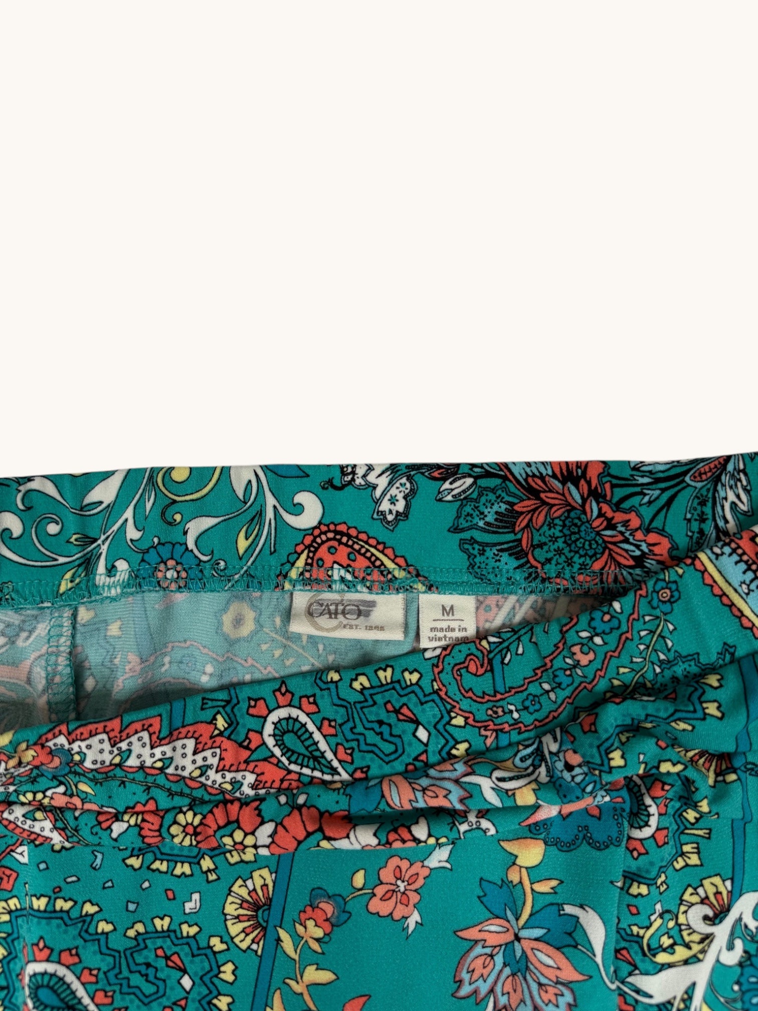 90s Cato Teal Paisley Skirt - M