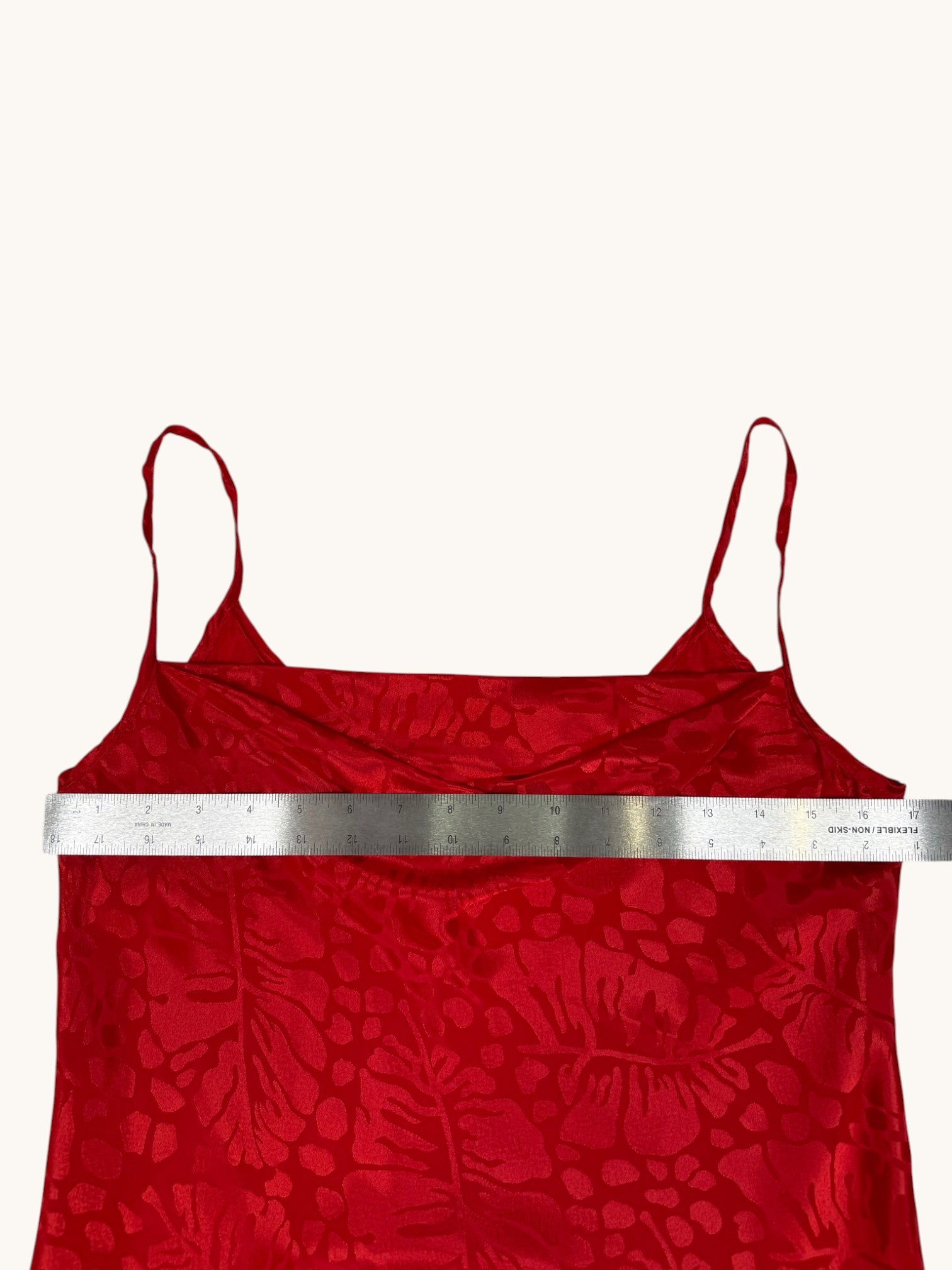 90s Risky Business Inc. Red Floral Cowl Neck Tank - L
