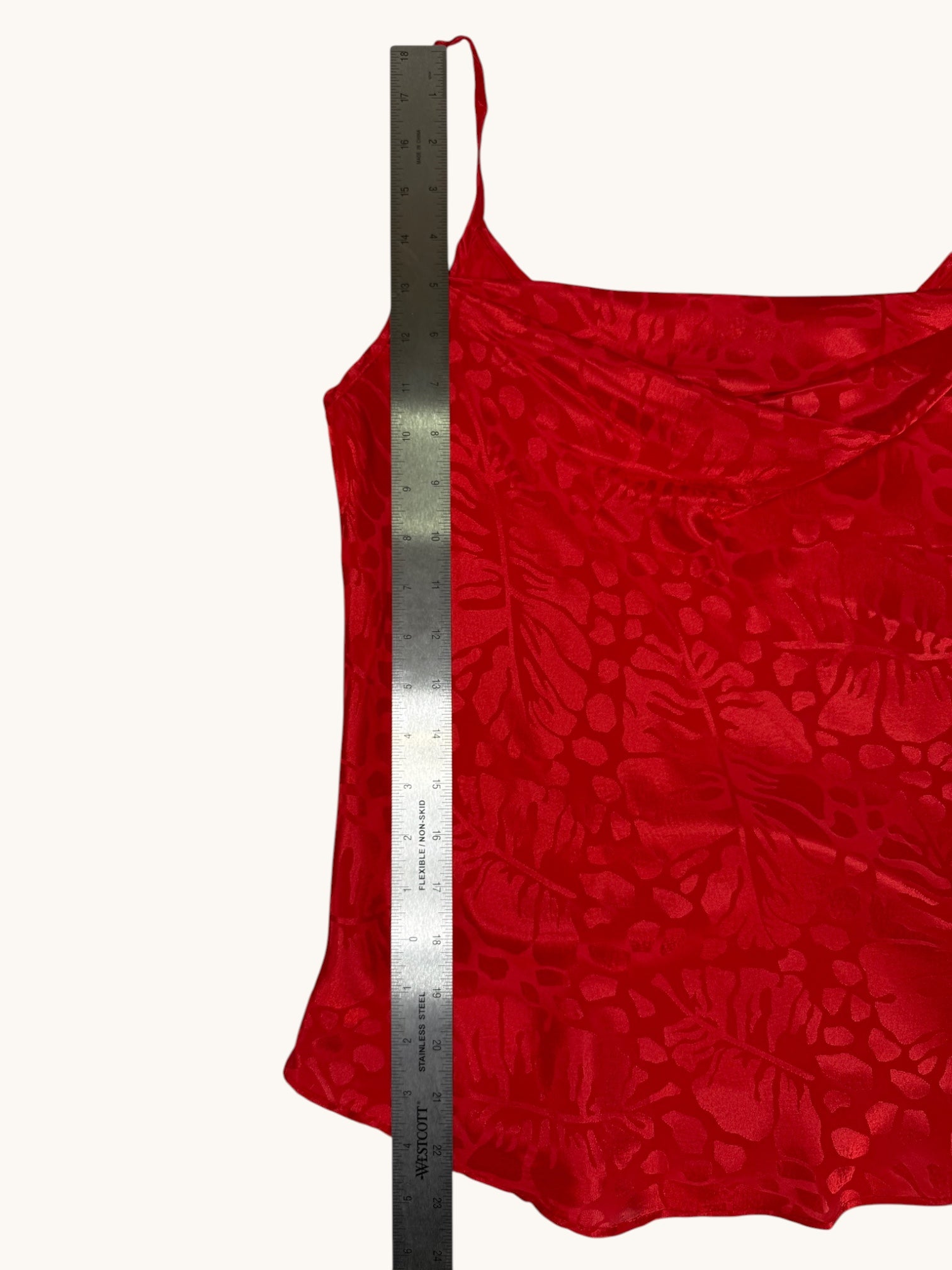 90s Risky Business Inc. Red Floral Cowl Neck Tank - L