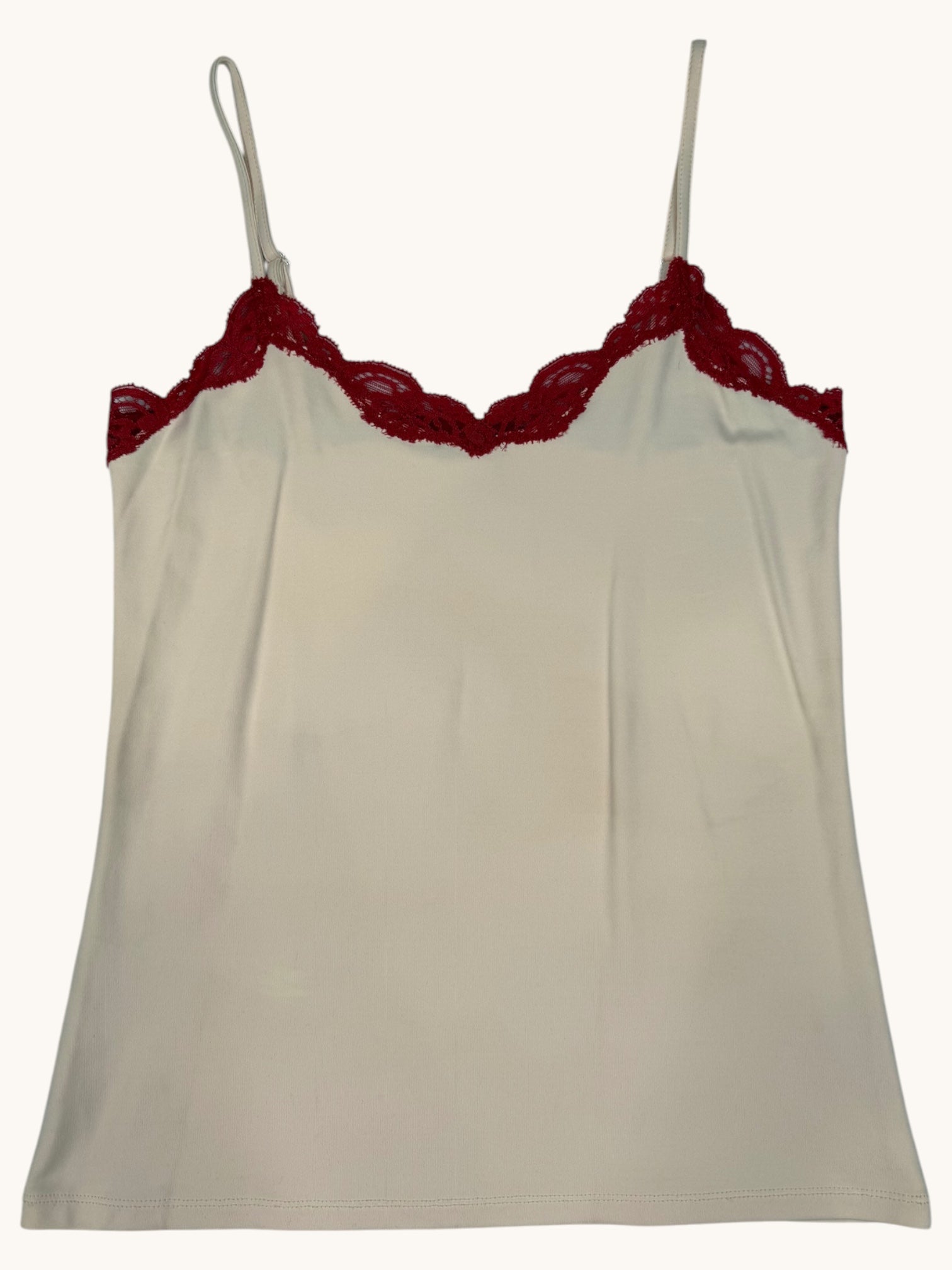 90s Only Hearts Pink Lace Trim Tank - M