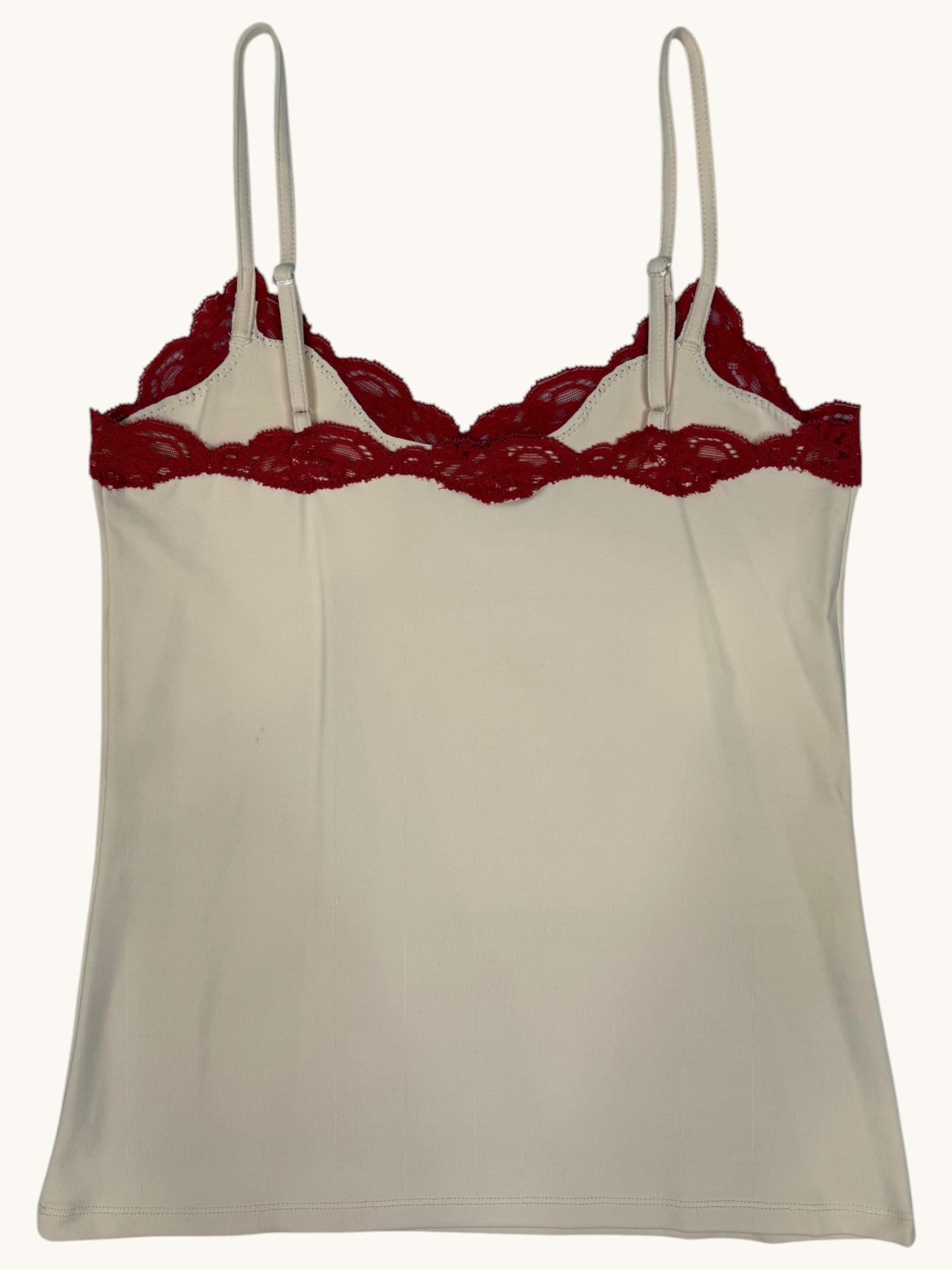 90s Only Hearts Pink Lace Trim Tank - M