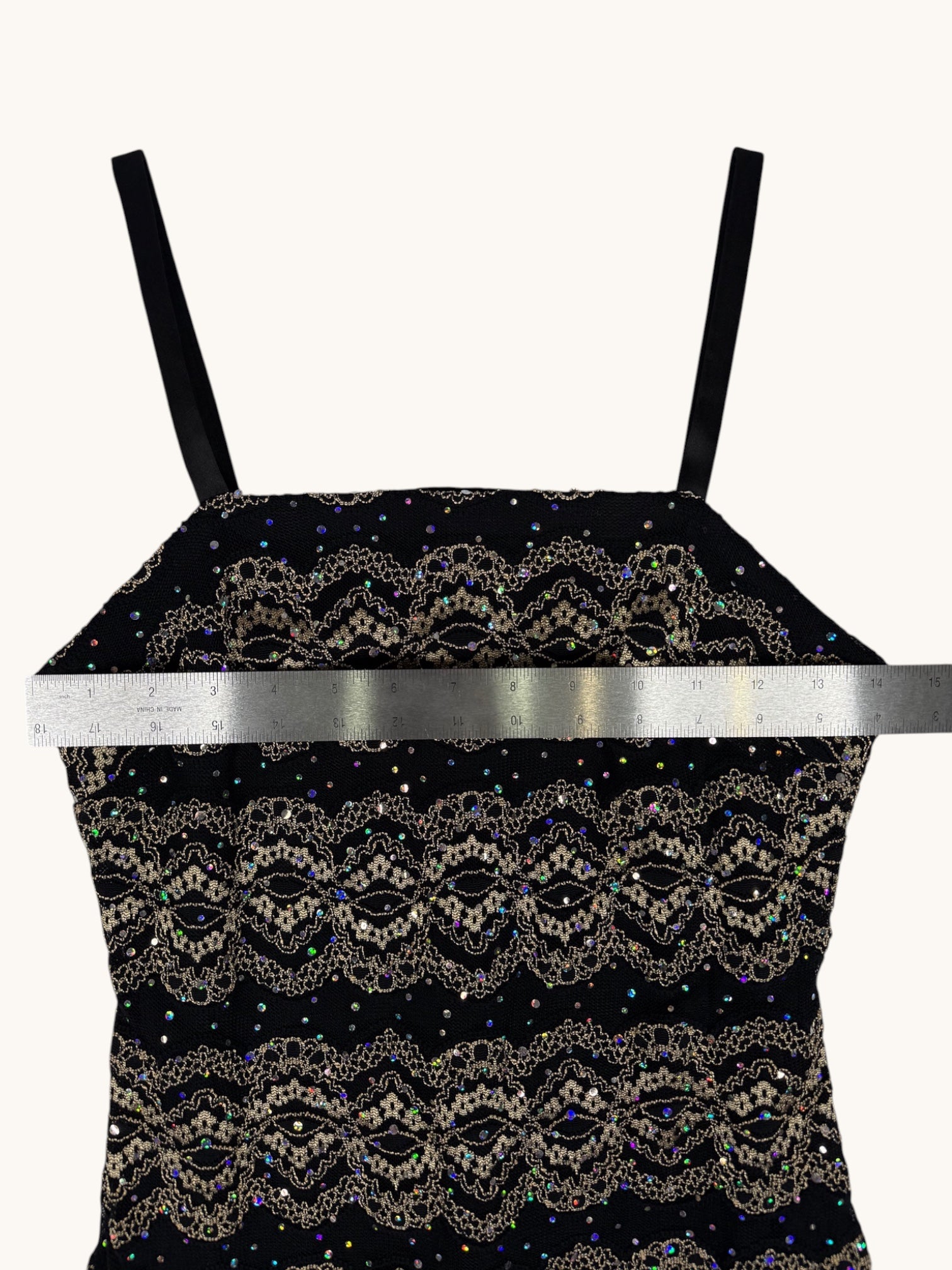 90s R&M Richards Black Sequin Dress - 6
