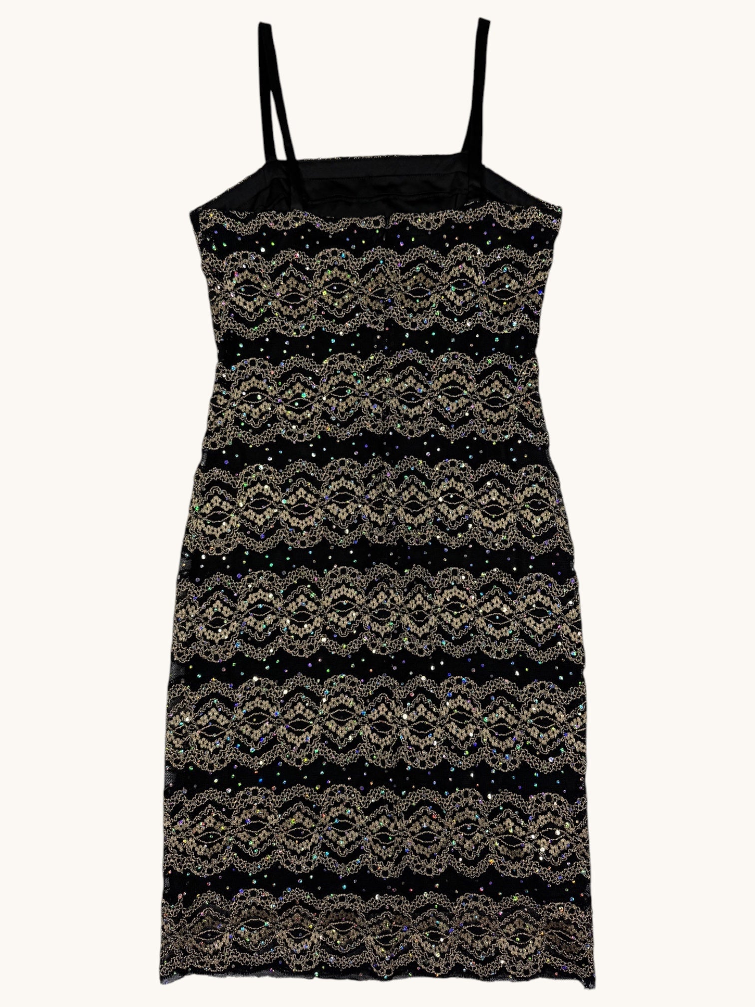90s R&M Richards Black Sequin Dress - 6