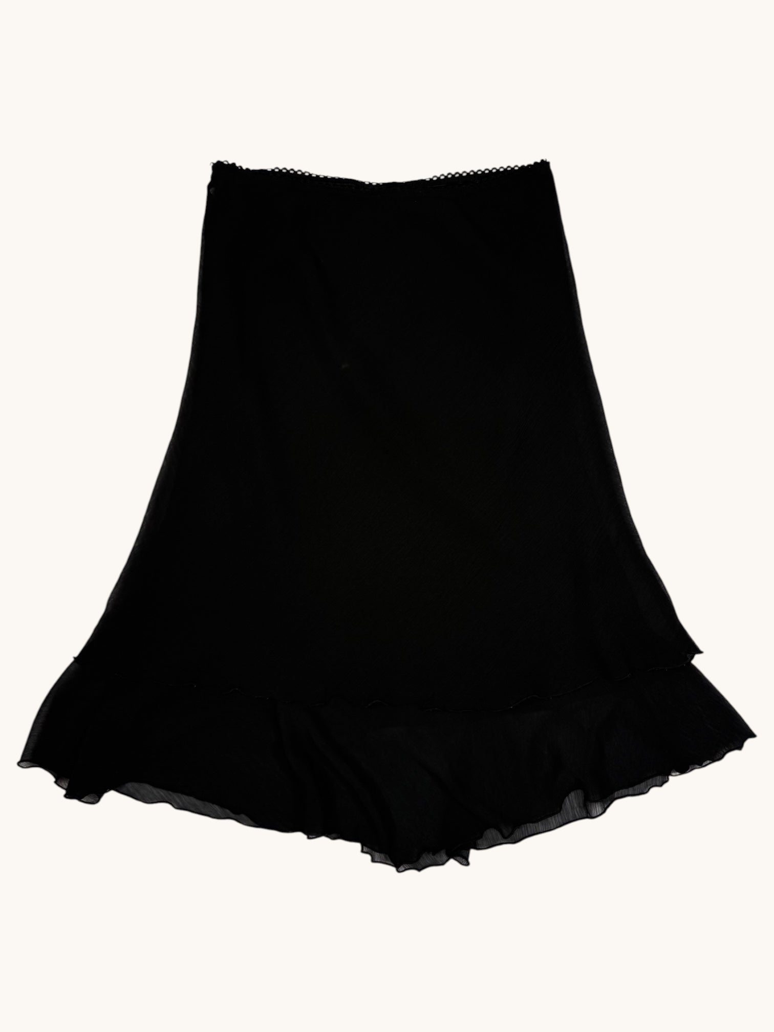 90s Pantology Black Flowy Skirt - L