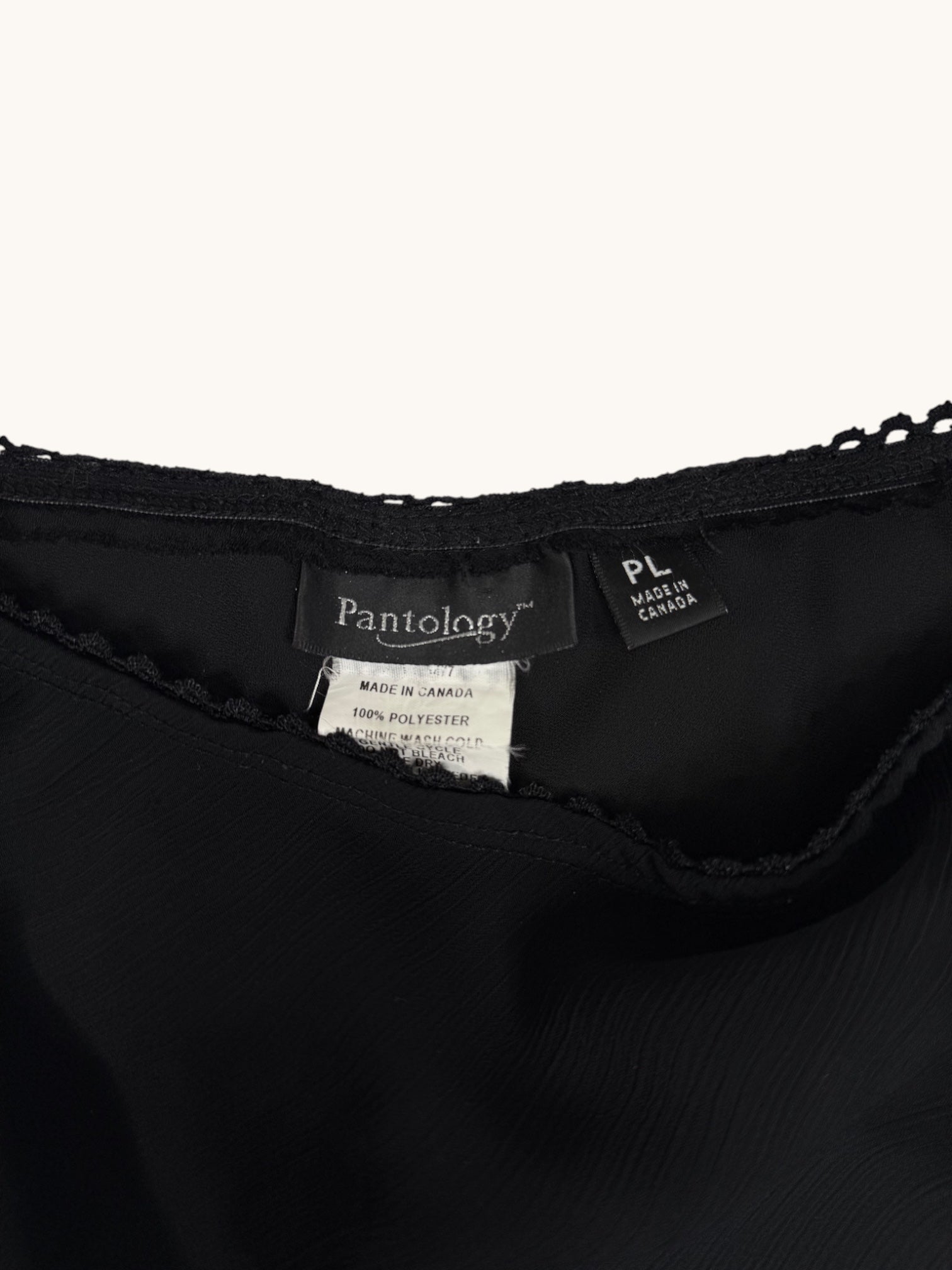 90s Pantology Black Flowy Skirt - L