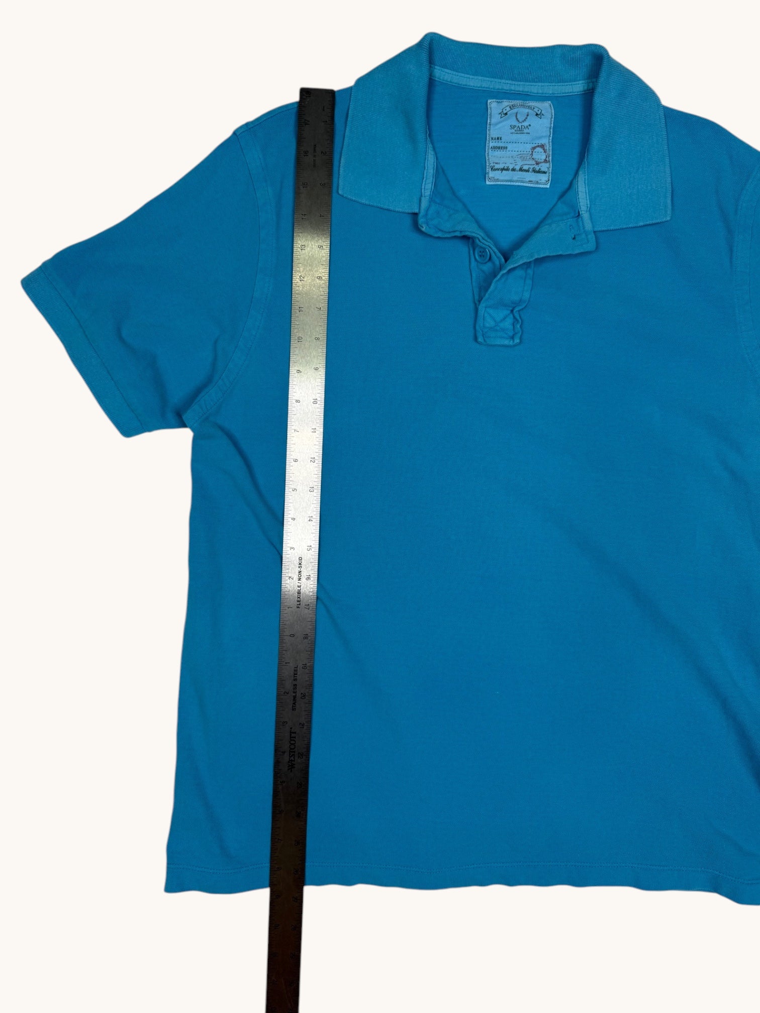90s Spada Roma Blue Polo Top - XL