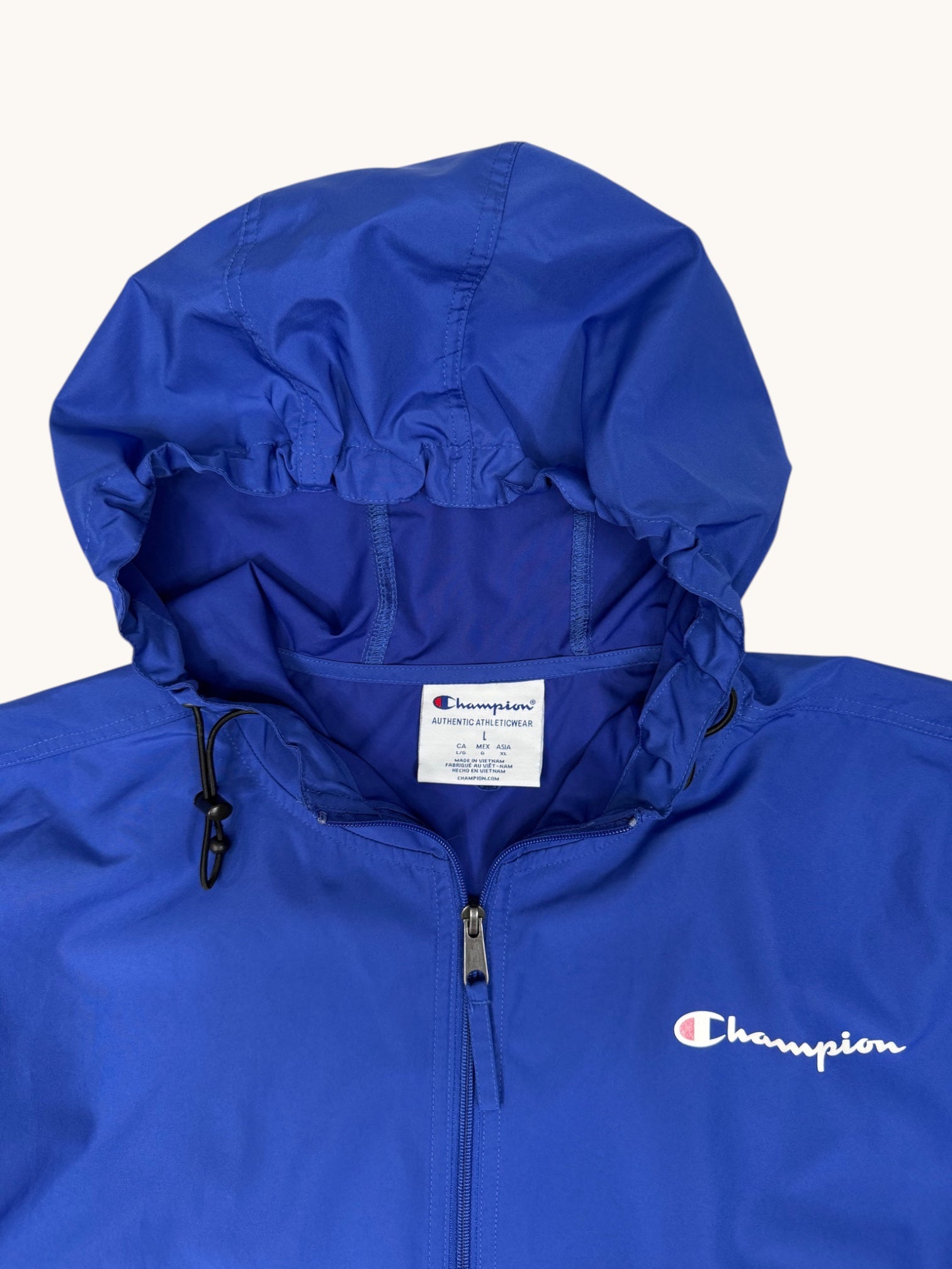 90s Champion Blue Windbreaker Jacket - L
