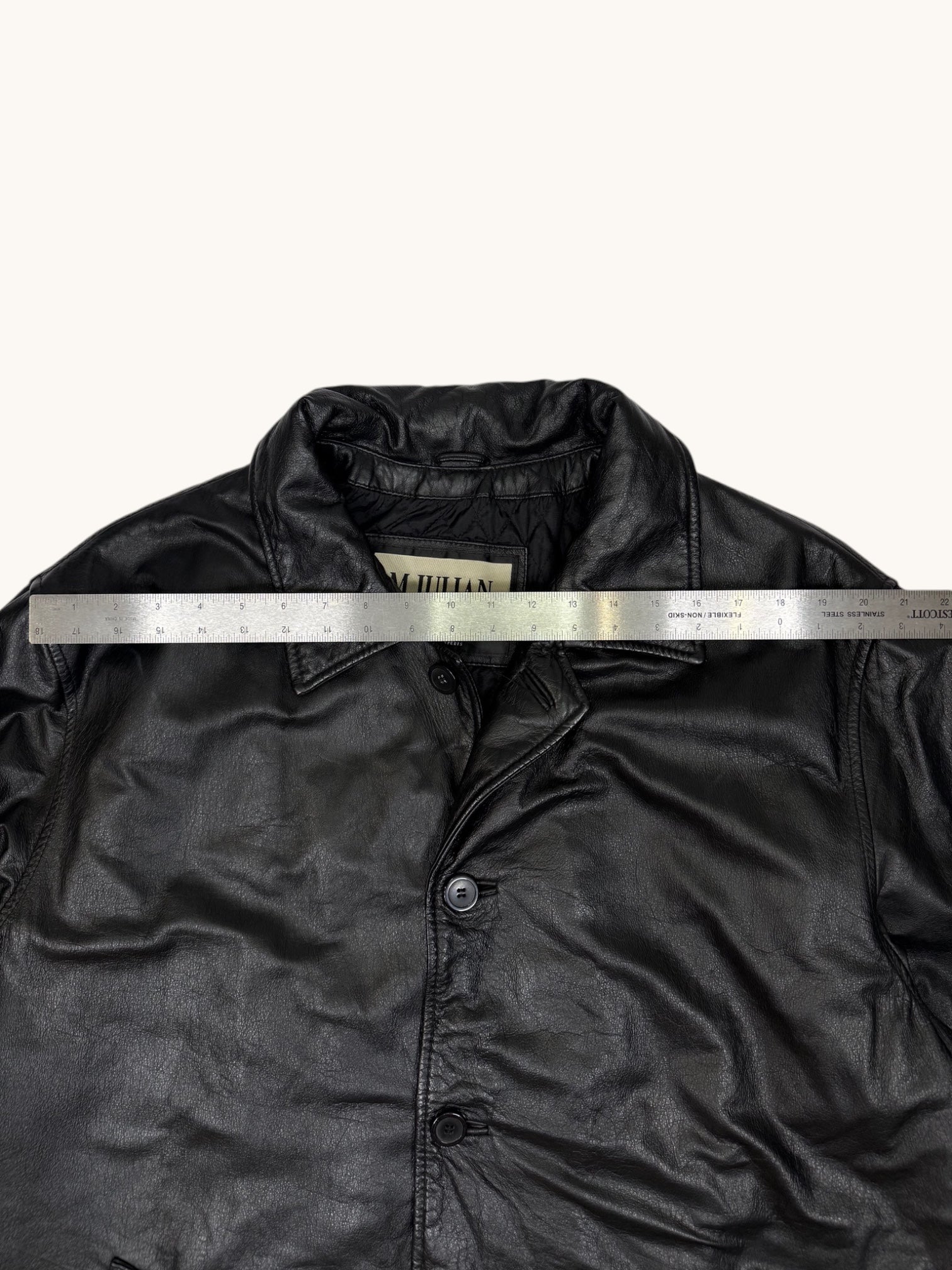 90s Wilsons Leather M. Julian Black Leather Jacket - XL