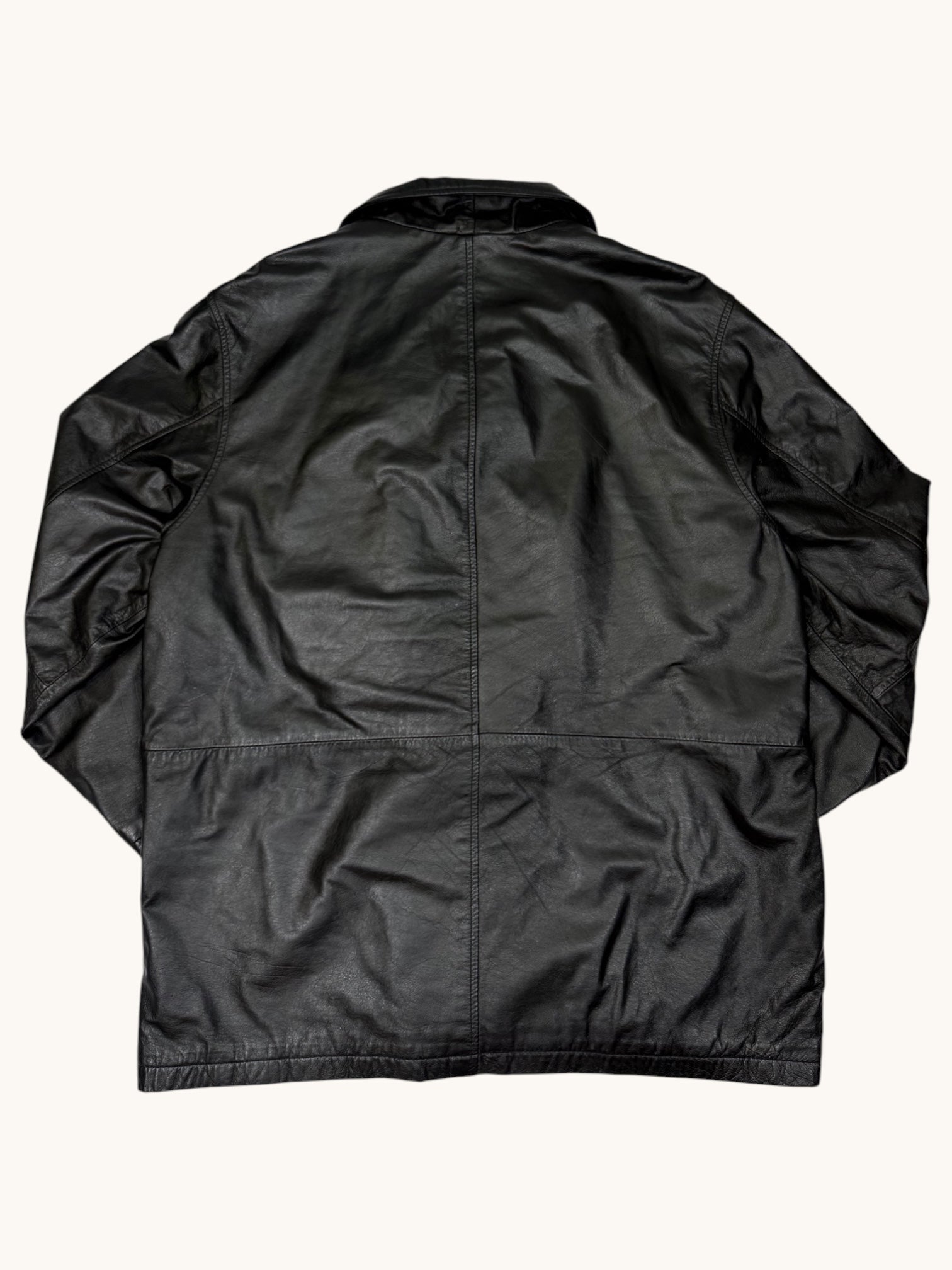 90s Wilsons Leather M. Julian Black Leather Jacket - XL
