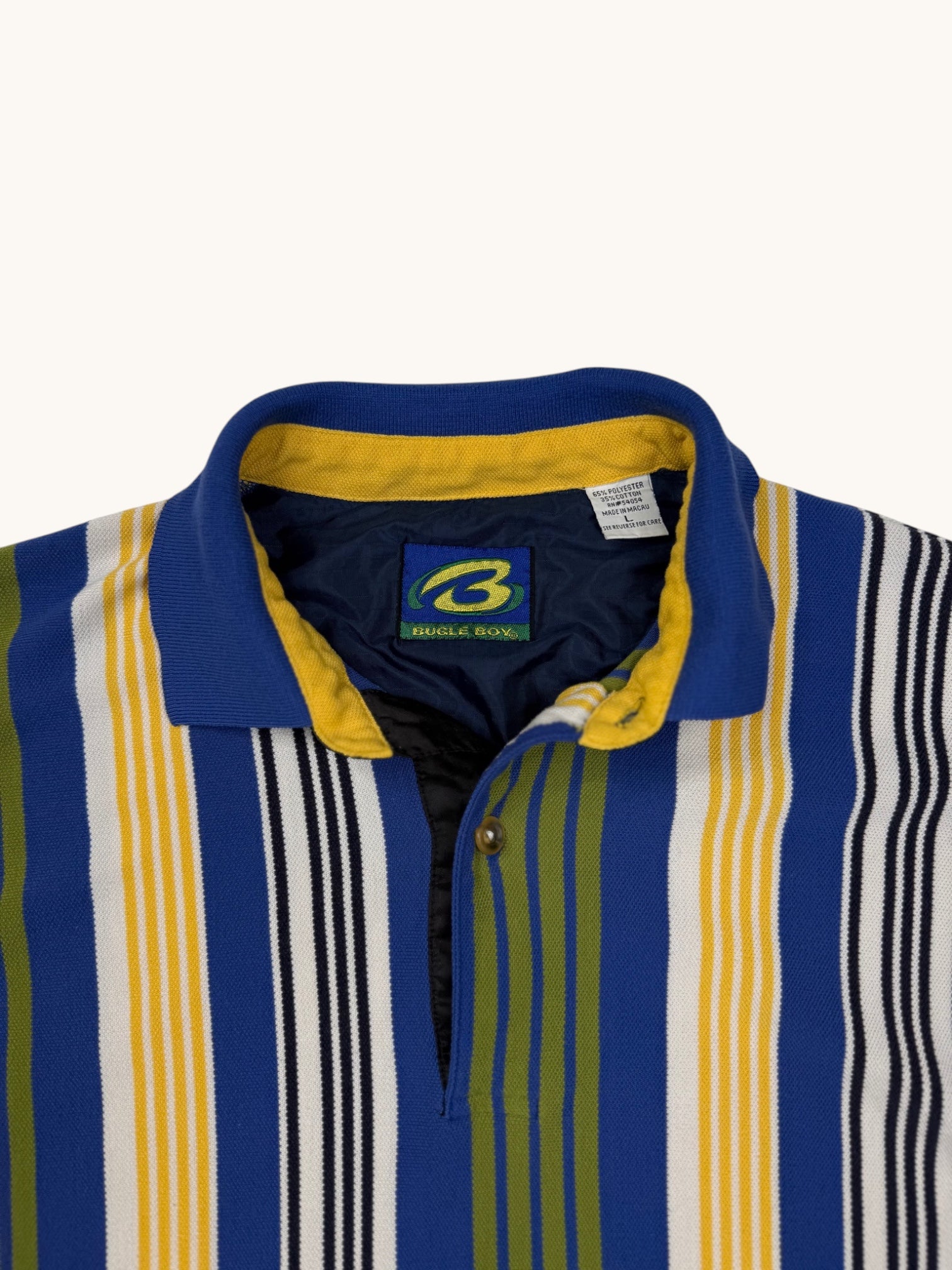 90s Bugle Boy Stripe Polo - L