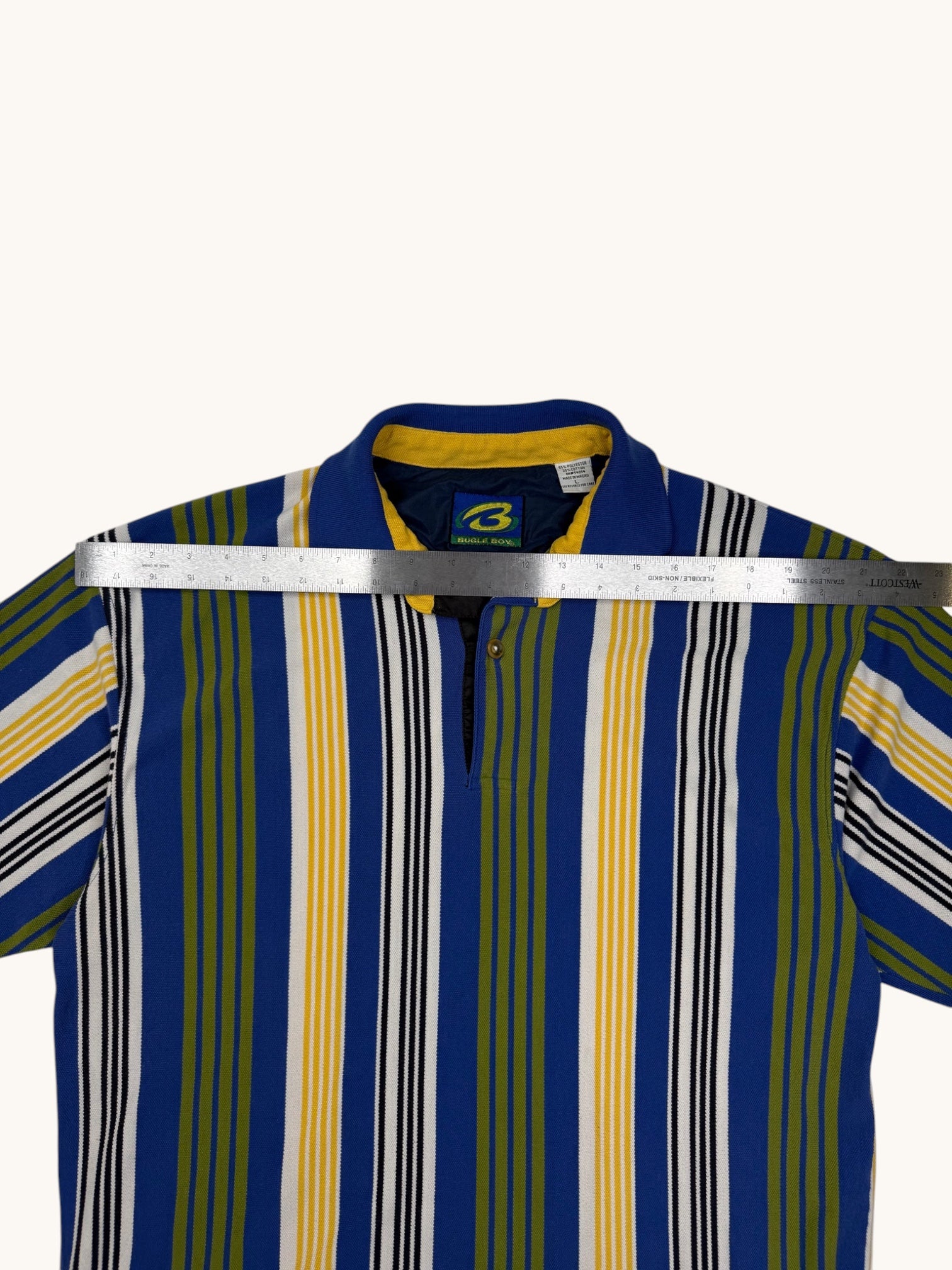 90s Bugle Boy Stripe Polo - L