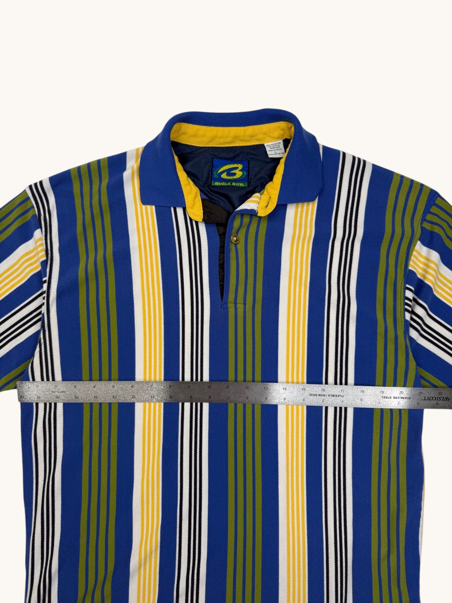 90s Bugle Boy Stripe Polo - L