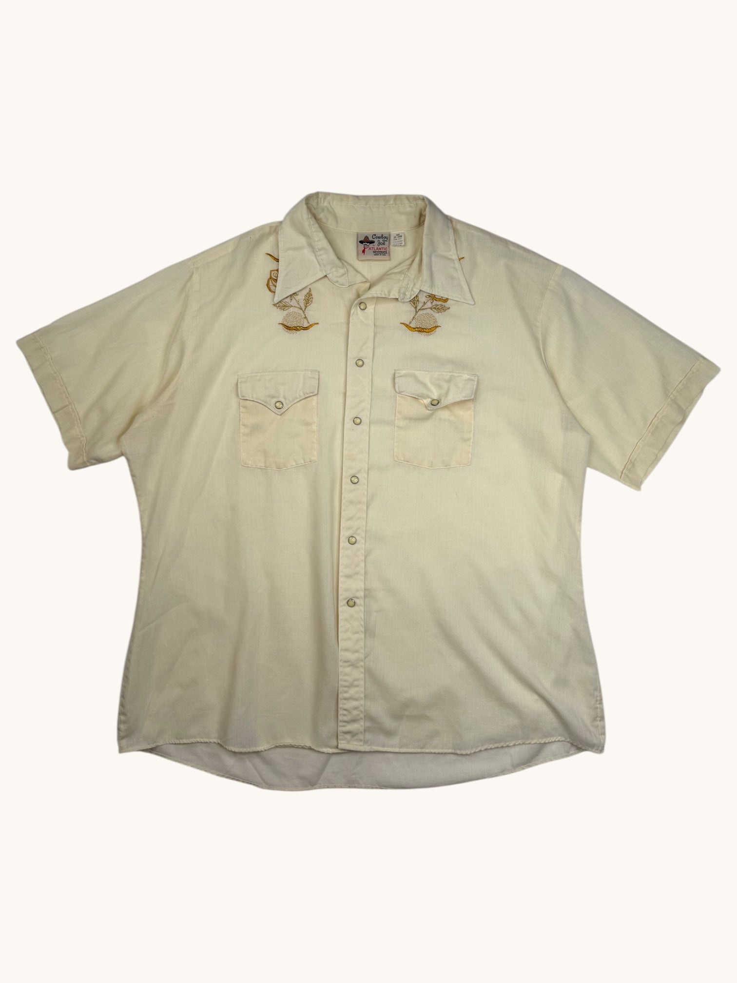 90s Cowboy Joe Yellow Button Up Shirt