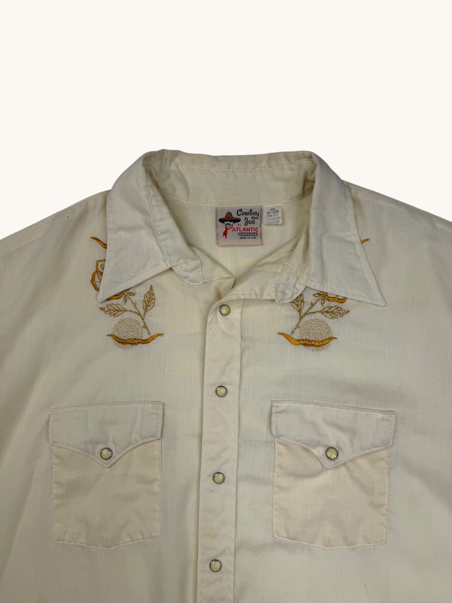 90s Cowboy Joe Yellow Button Up Shirt