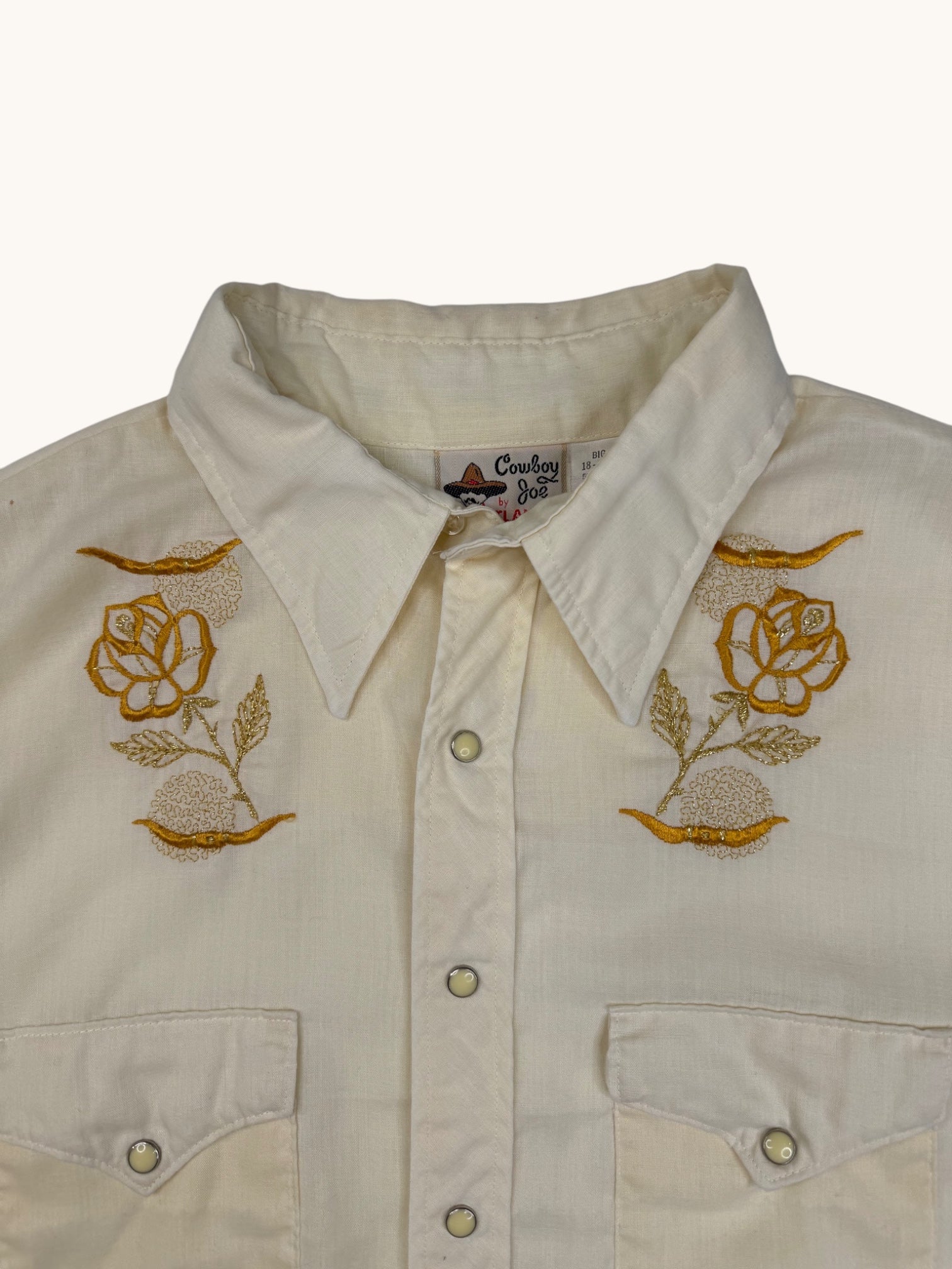 90s Cowboy Joe Yellow Button Up Shirt