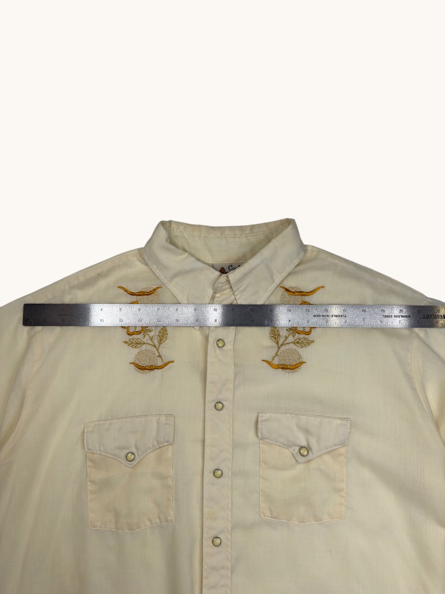 90s Cowboy Joe Yellow Button Up Shirt