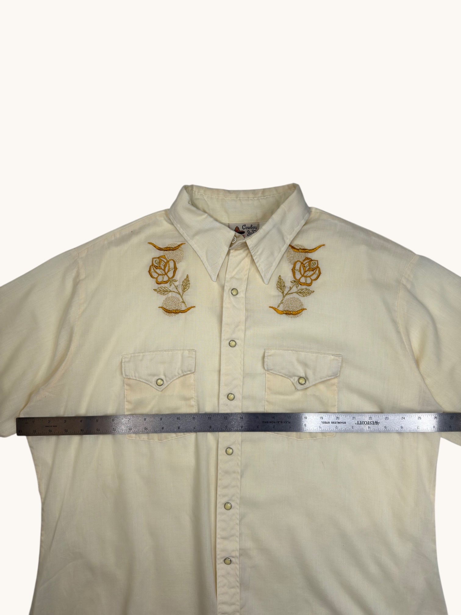 90s Cowboy Joe Yellow Button Up Shirt