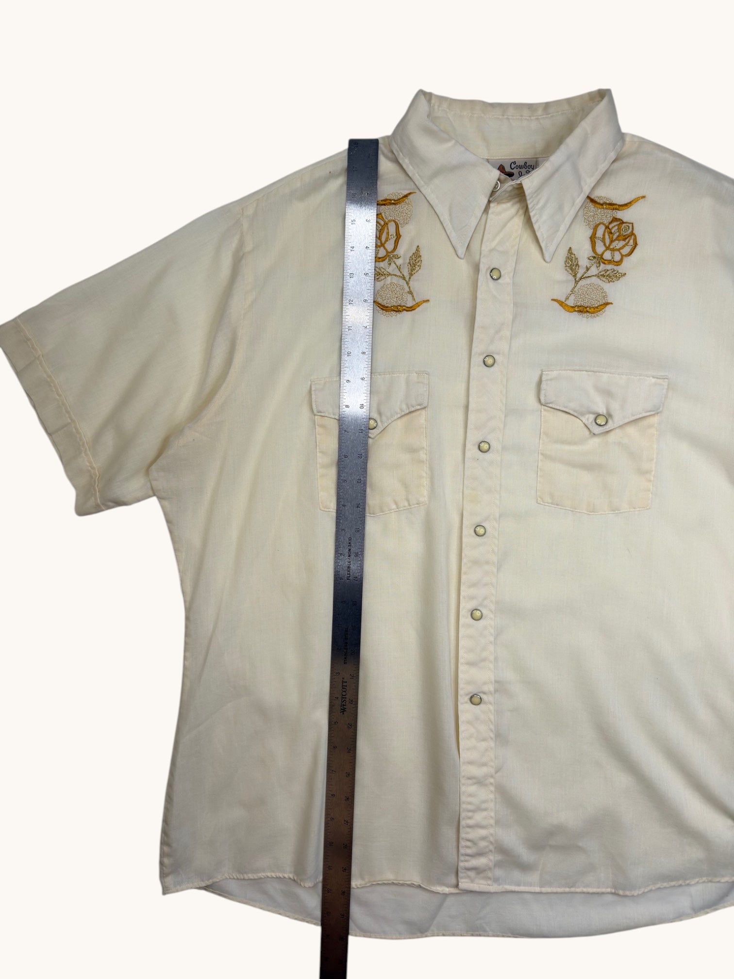 90s Cowboy Joe Yellow Button Up Shirt