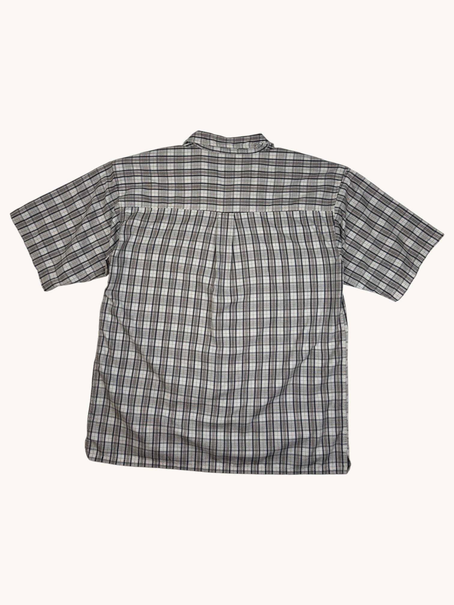 90s Anchor Blue Plaid Button-Up Shirt - XL