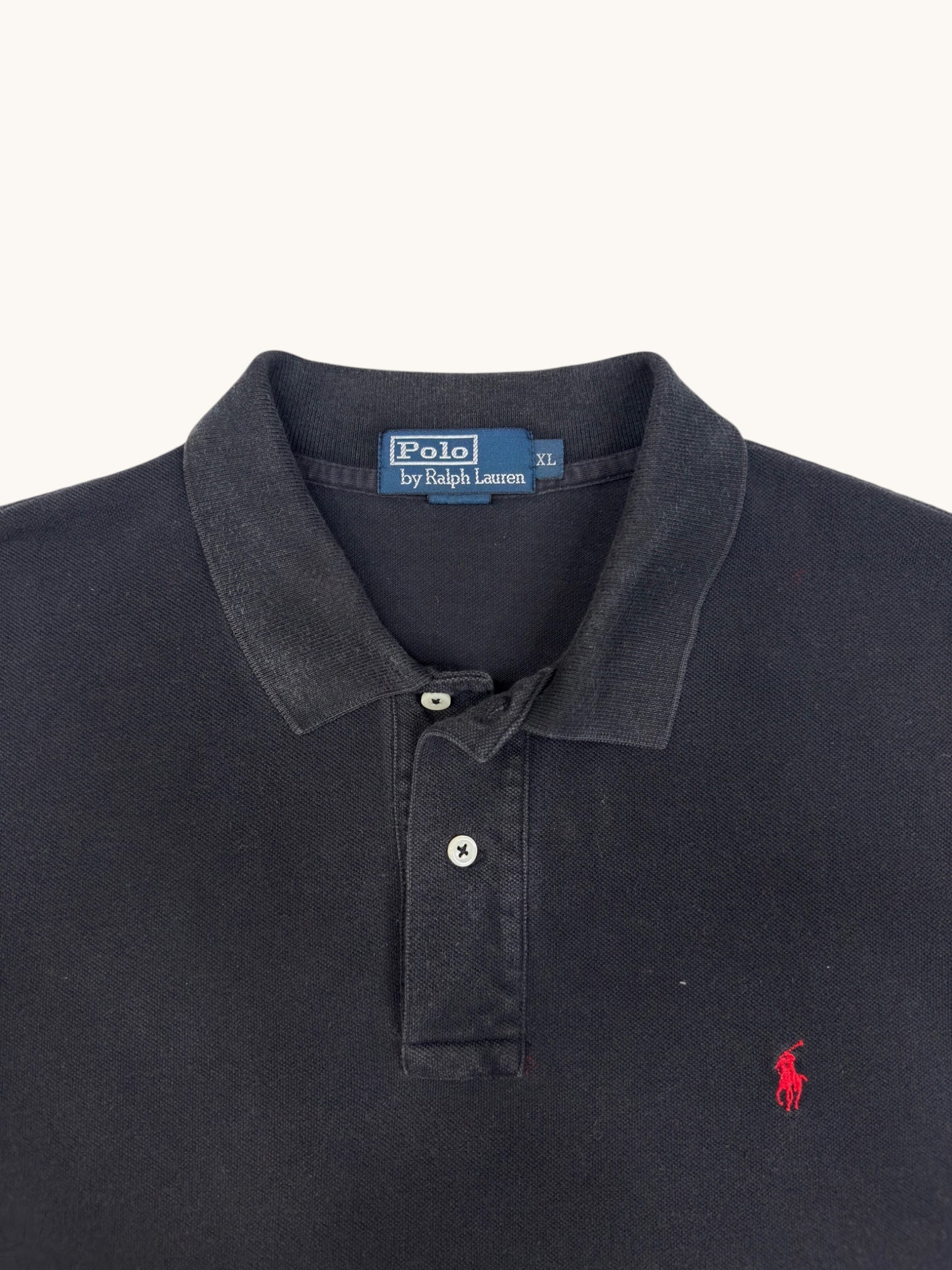 90s Polo Black Polo Shirt - XL