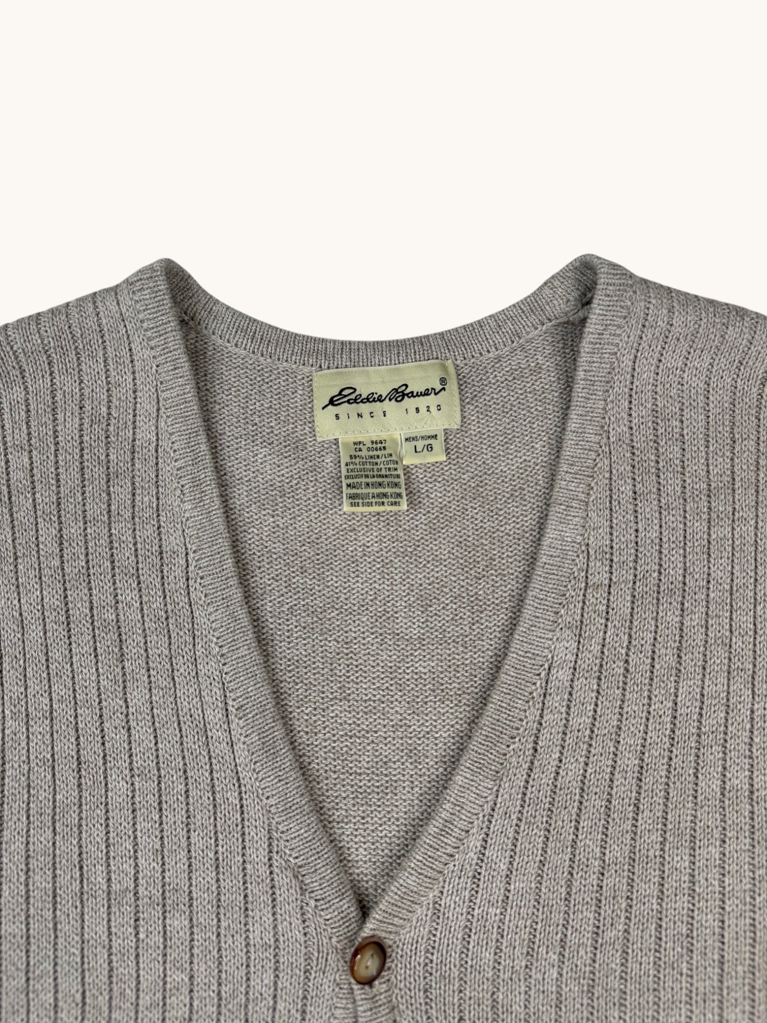 90s Eddie Bauer Beige Sweater Vest - L