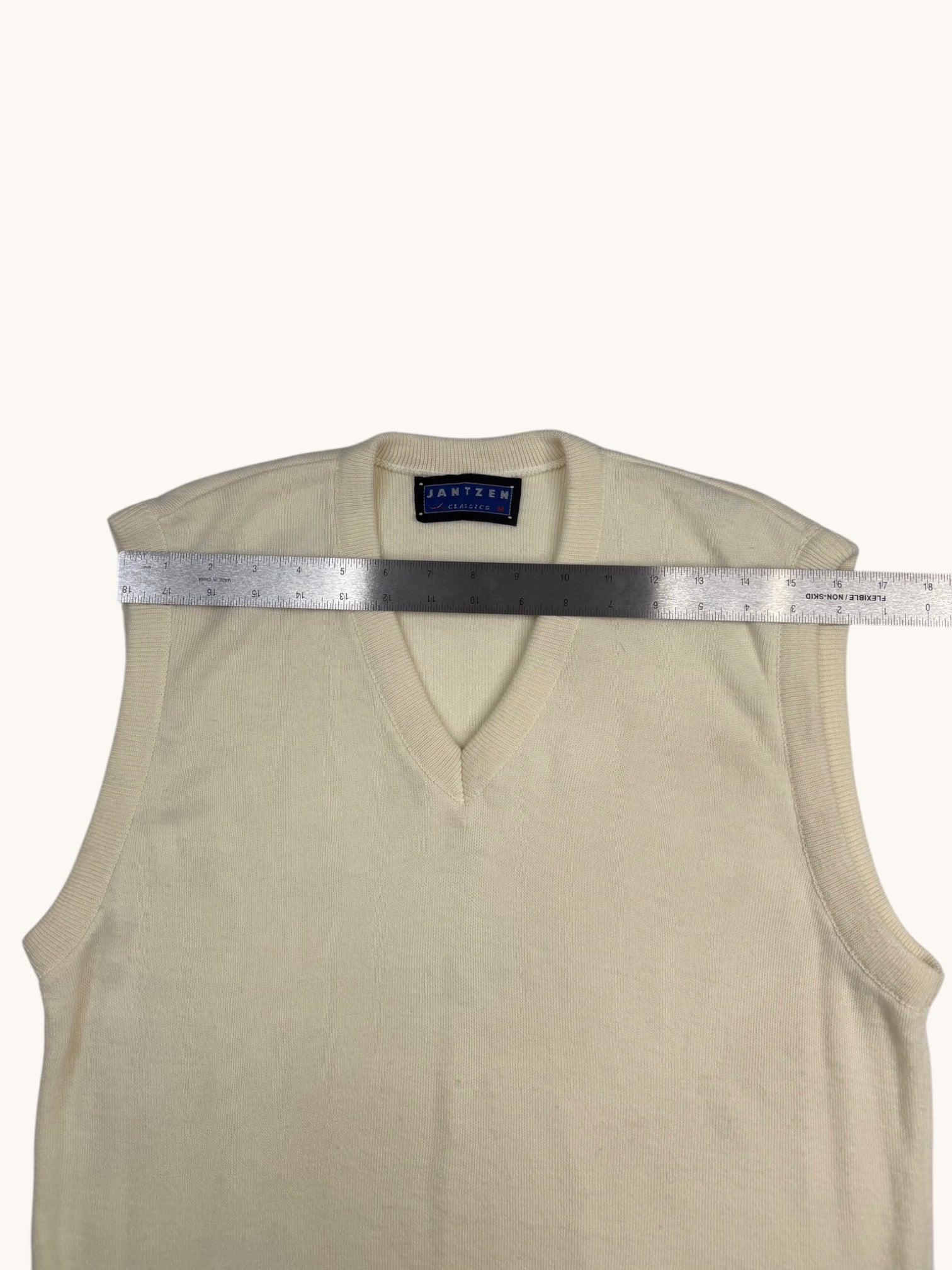 90s Jantzen Beige Sweater Vest - M