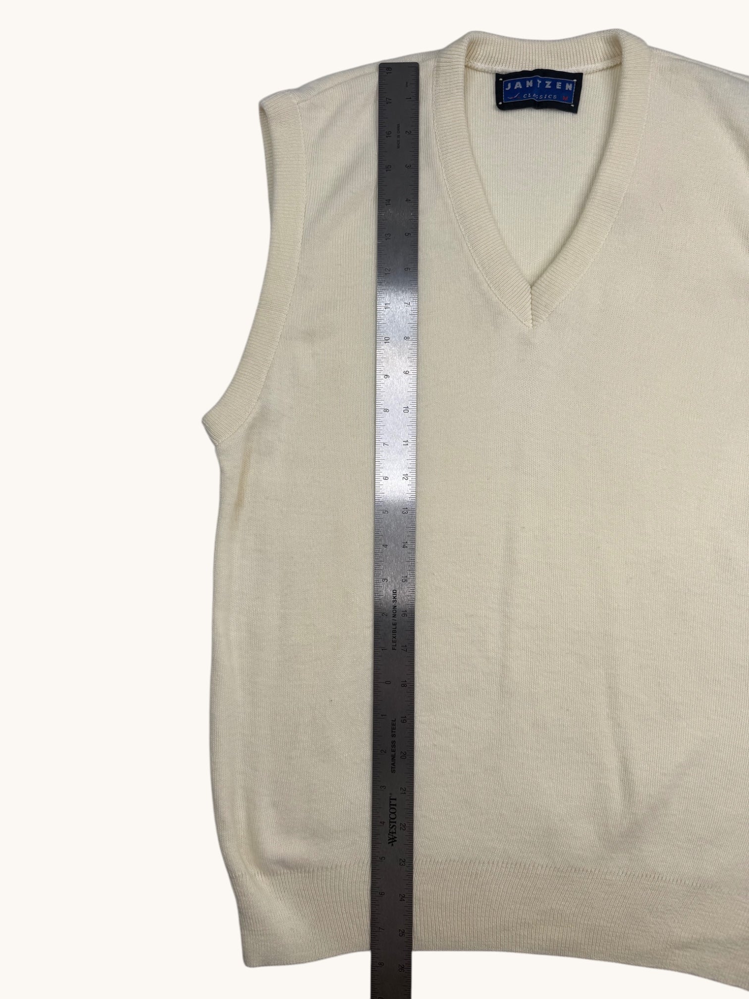 90s Jantzen Beige Sweater Vest - M