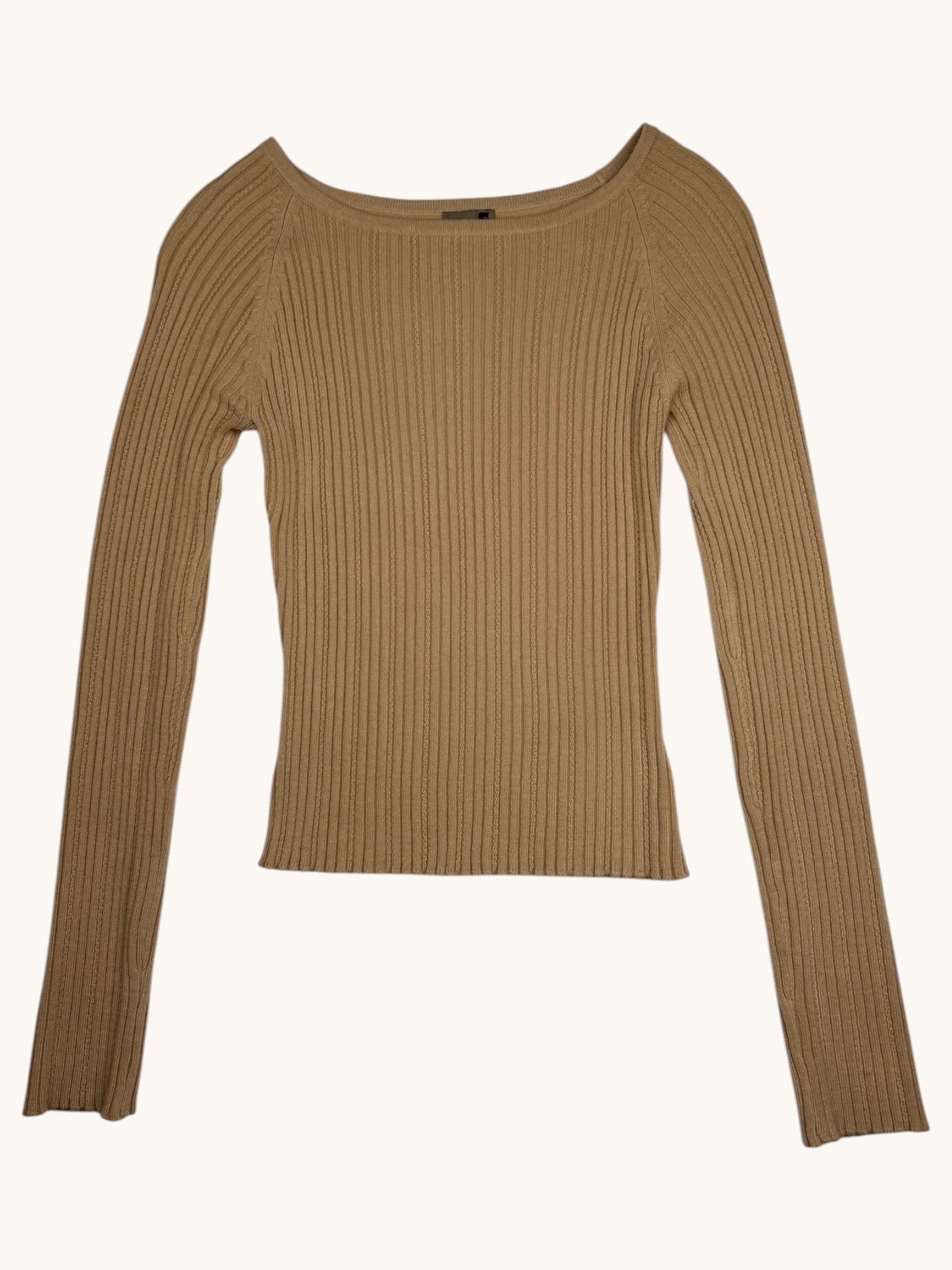 00s Forever21 Beige Ribbed Knit Sweater - S