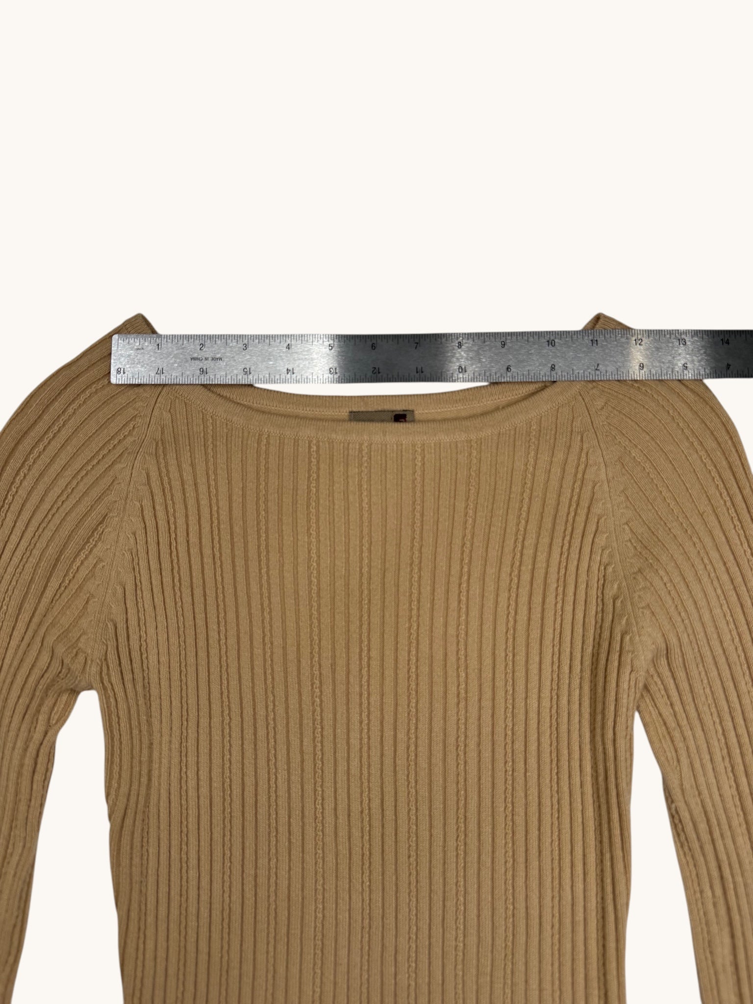 00s Forever21 Beige Ribbed Knit Sweater - S