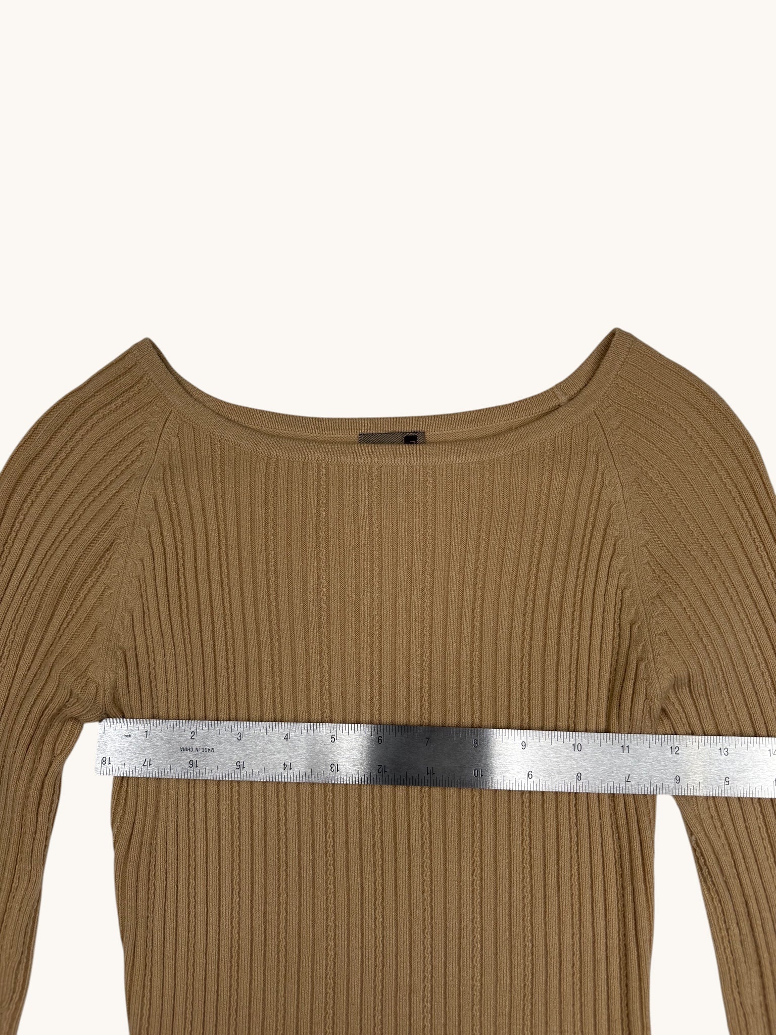 00s Forever21 Beige Ribbed Knit Sweater - S