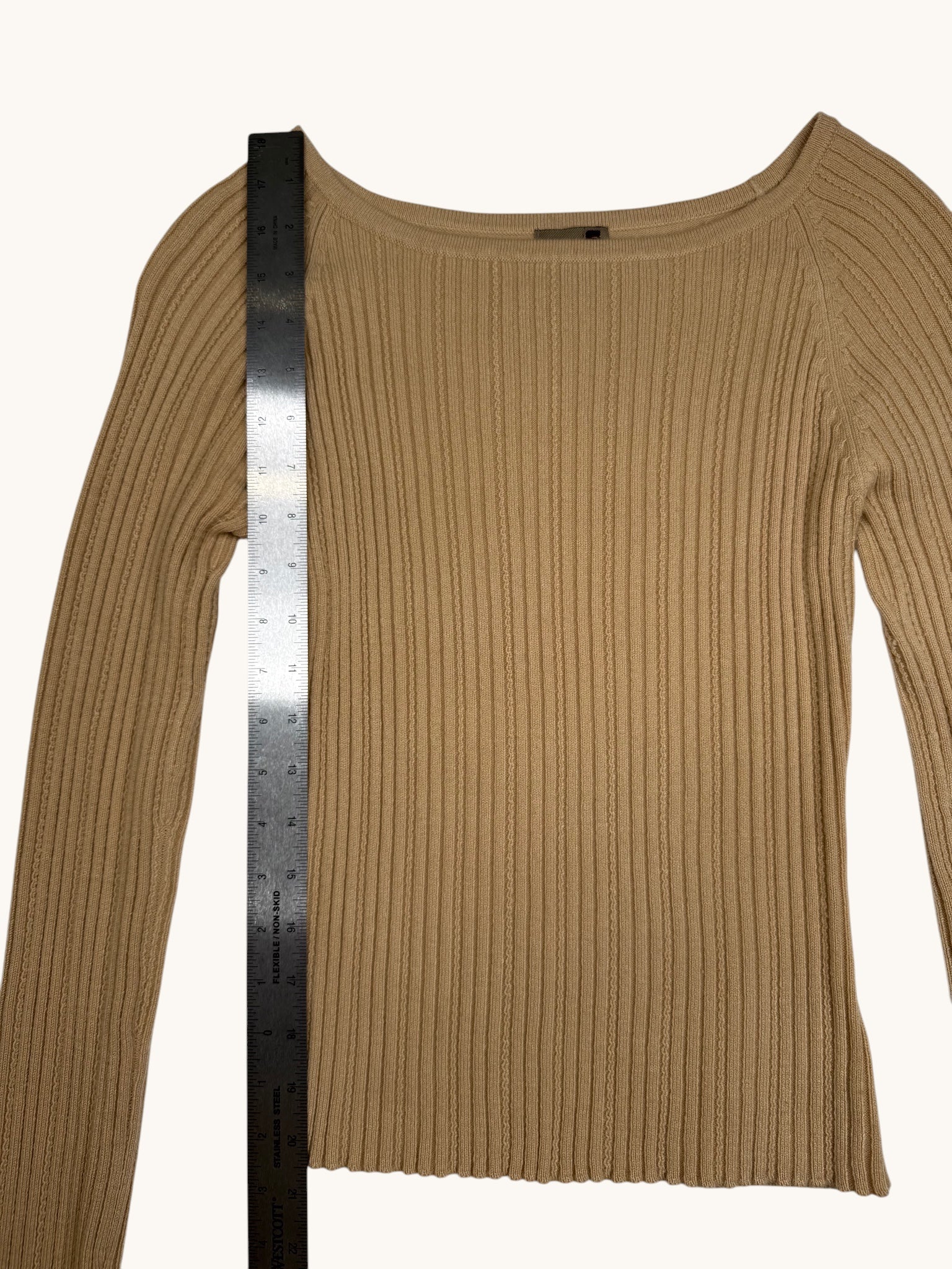 00s Forever21 Beige Ribbed Knit Sweater - S
