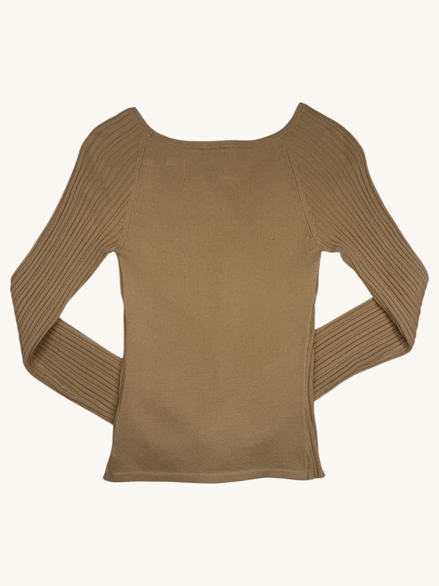 00s Forever21 Beige Ribbed Knit Sweater - S