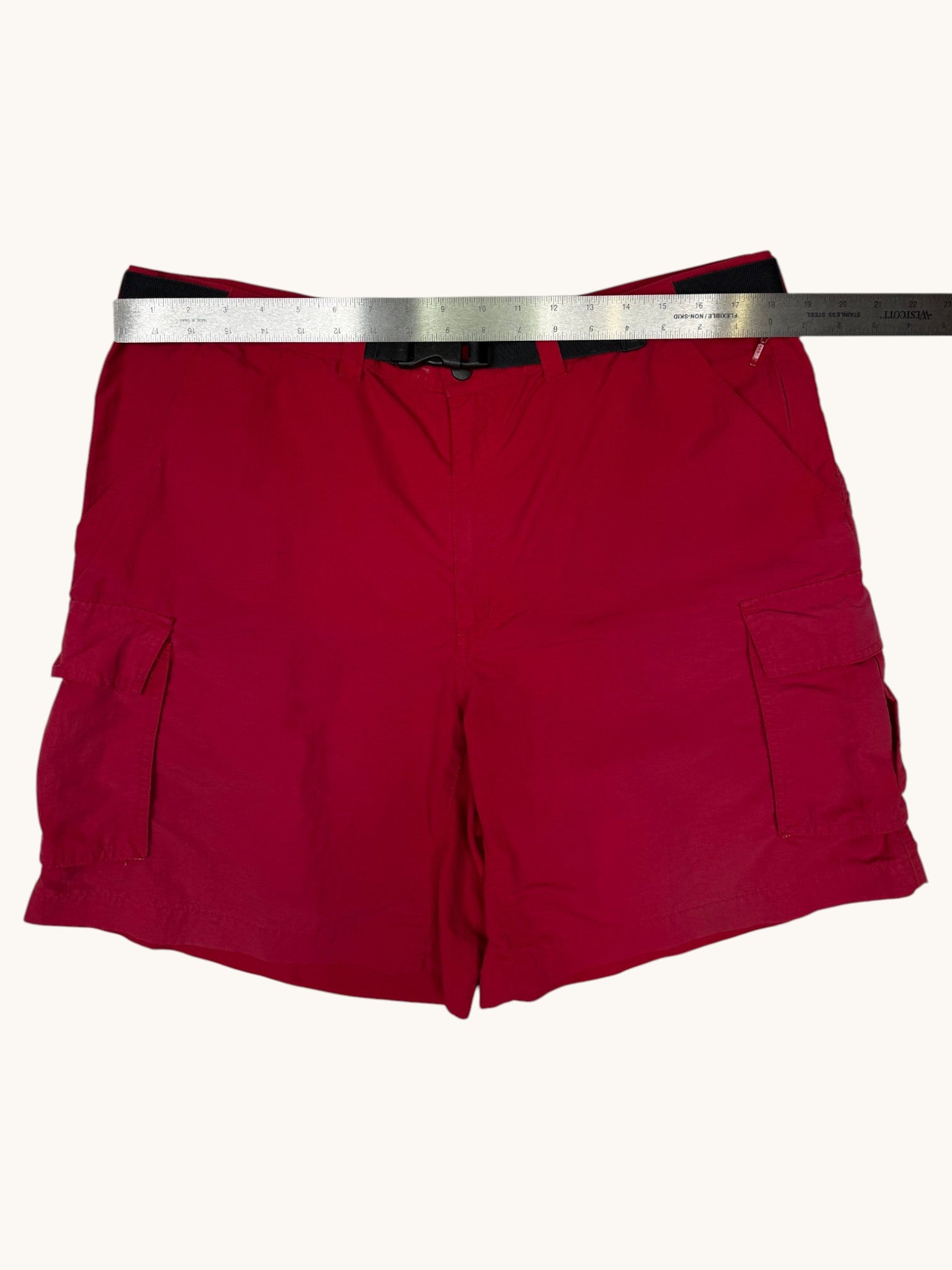 90s Lands' End Red Nylon Shorts - L