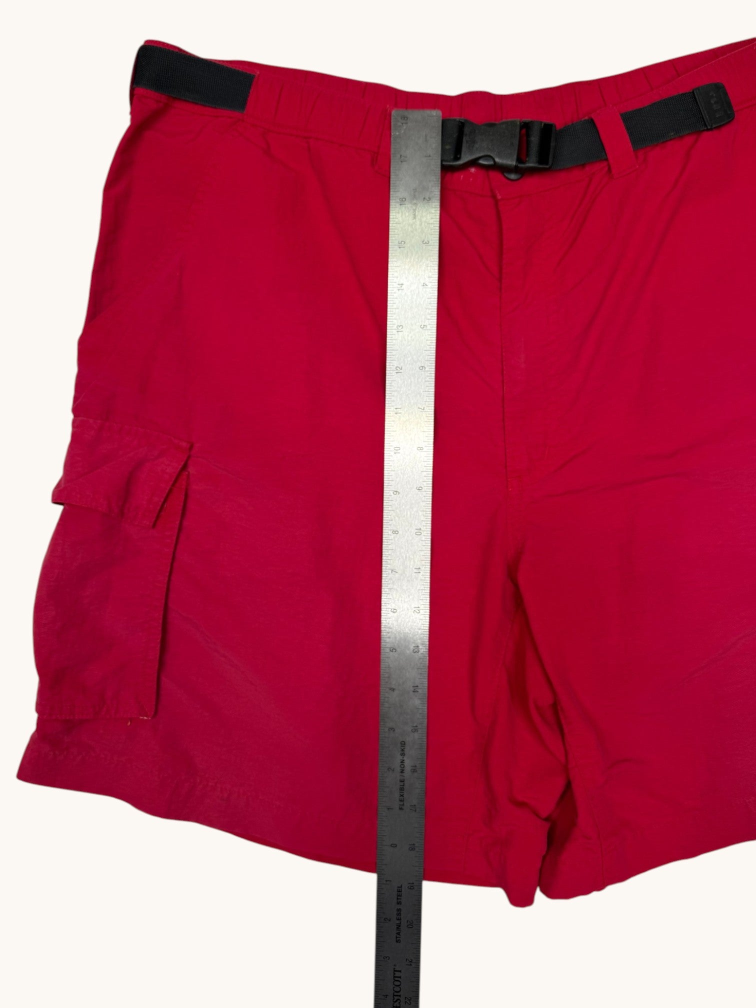 90s Lands' End Red Nylon Shorts - L
