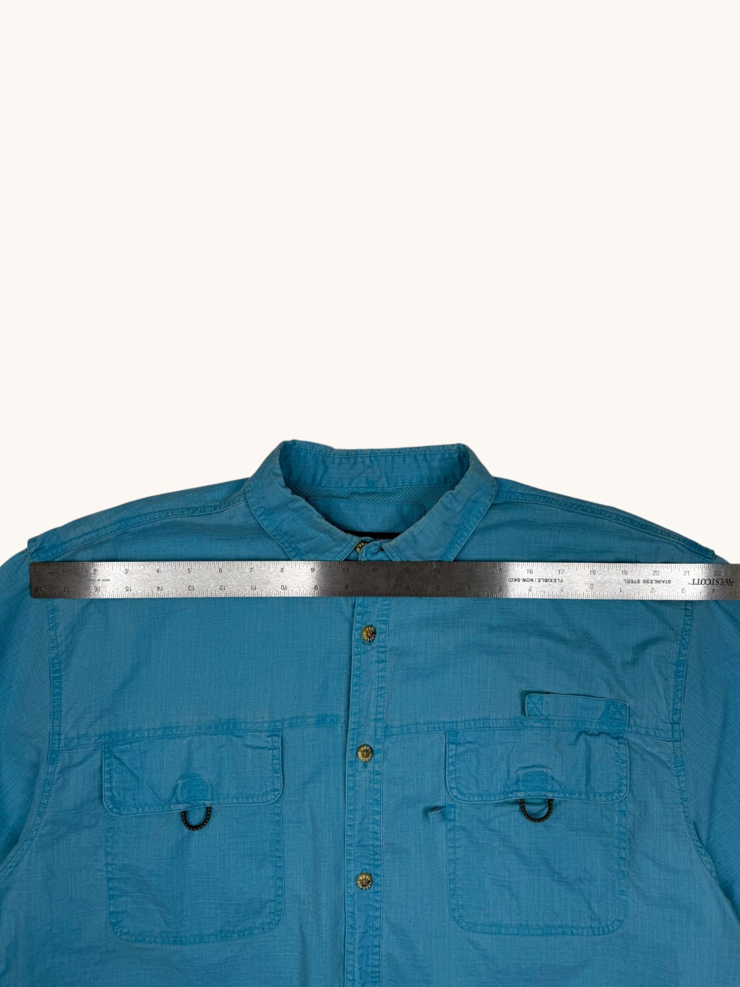 Reel Legends Blue Button Up Shirt - XL