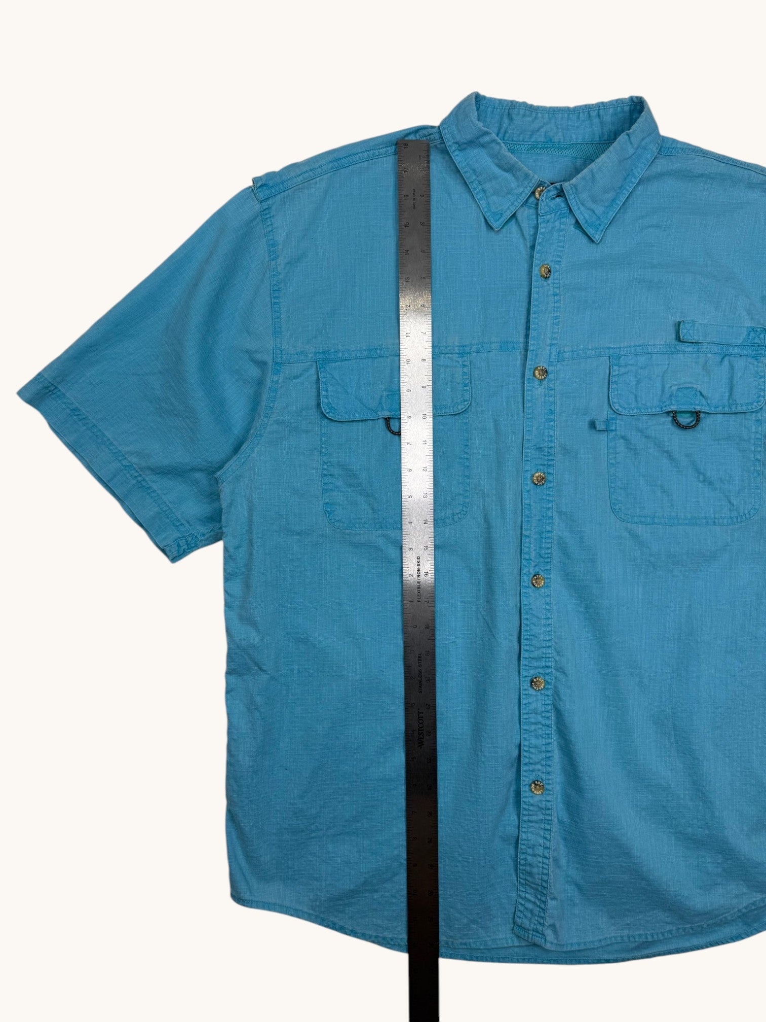 Reel Legends Blue Button Up Shirt - XL