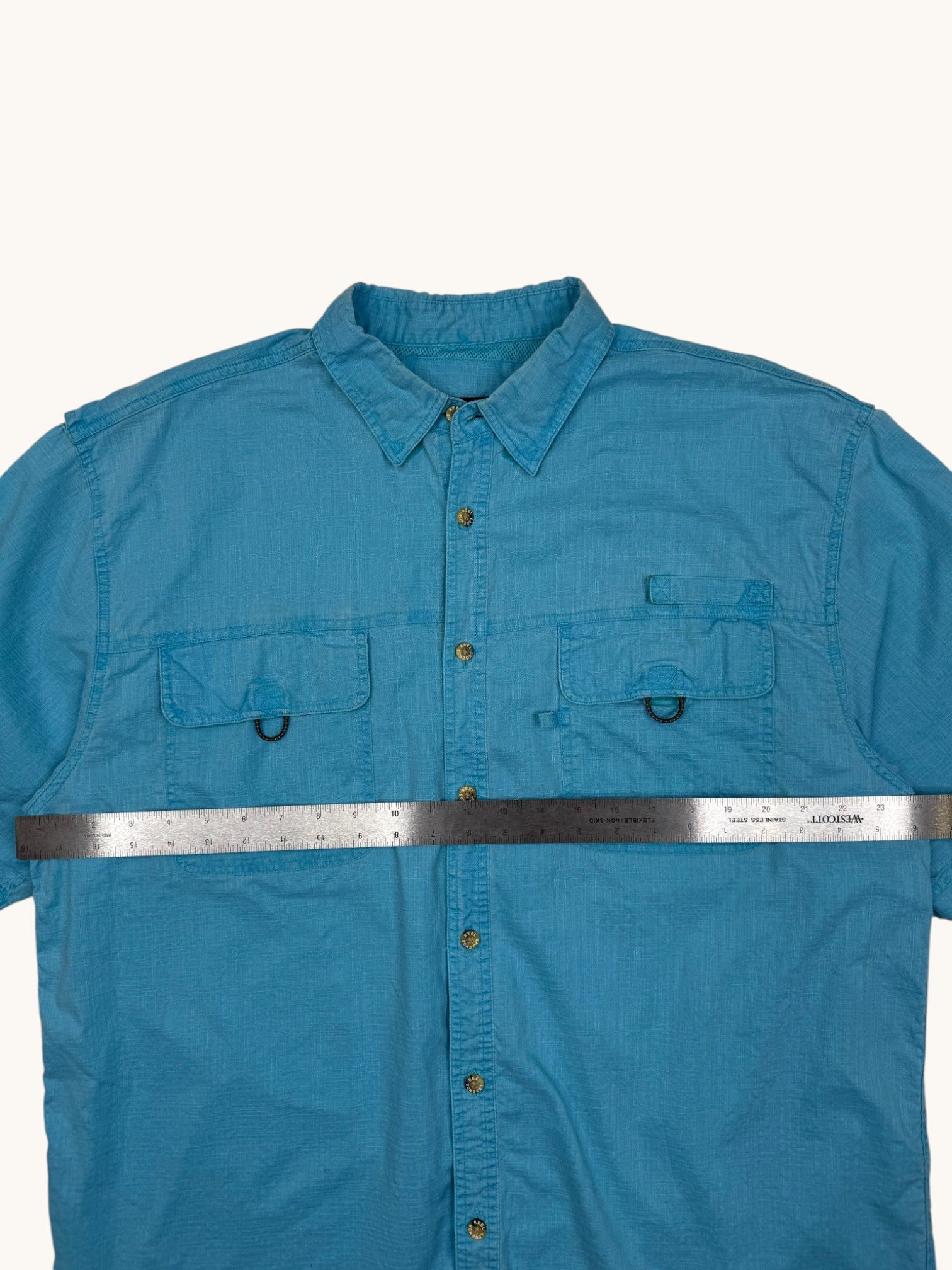 Reel Legends Blue Button Up Shirt - XL