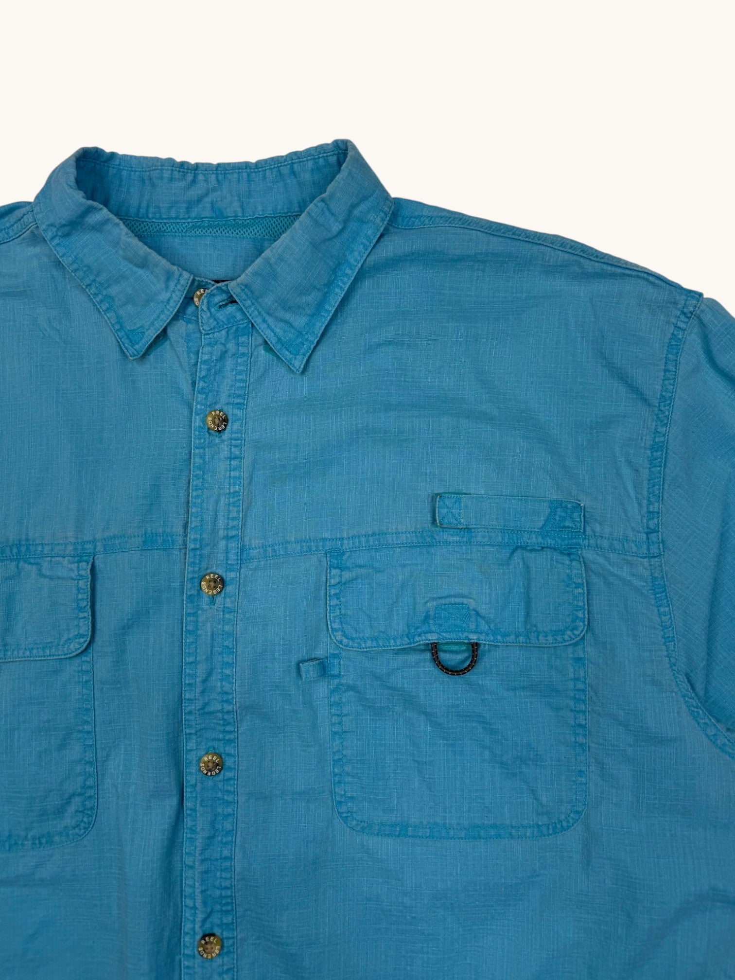 Reel Legends Blue Button Up Shirt - XL