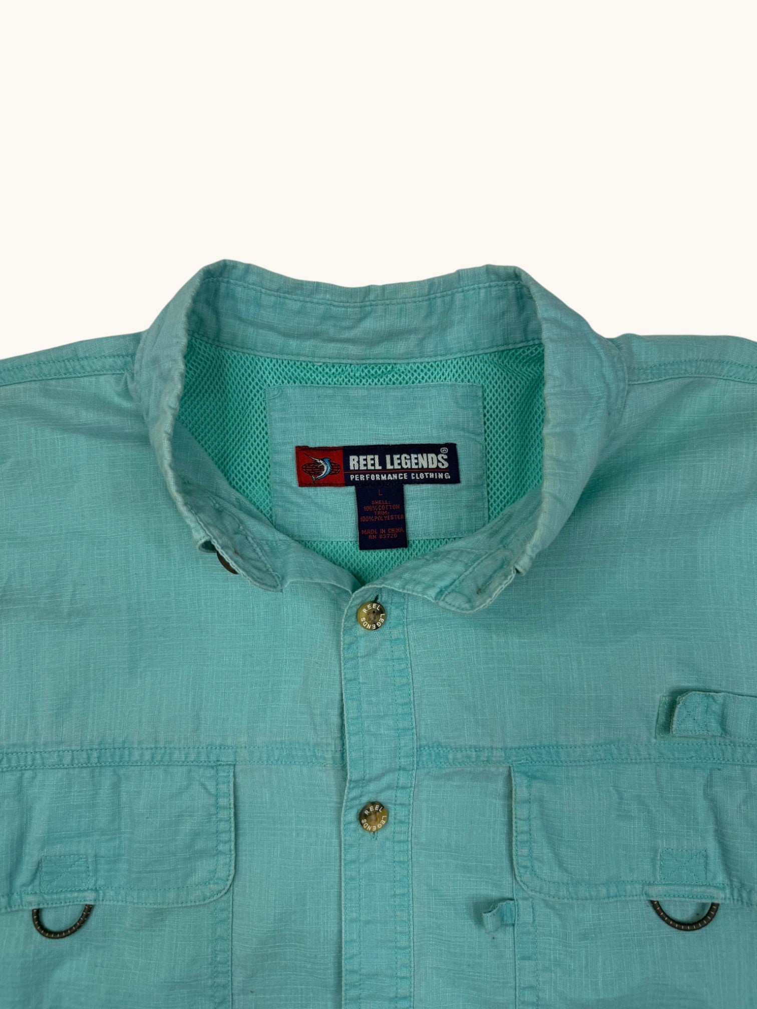 Reel Legends Light Blue Button Up Shirt - L