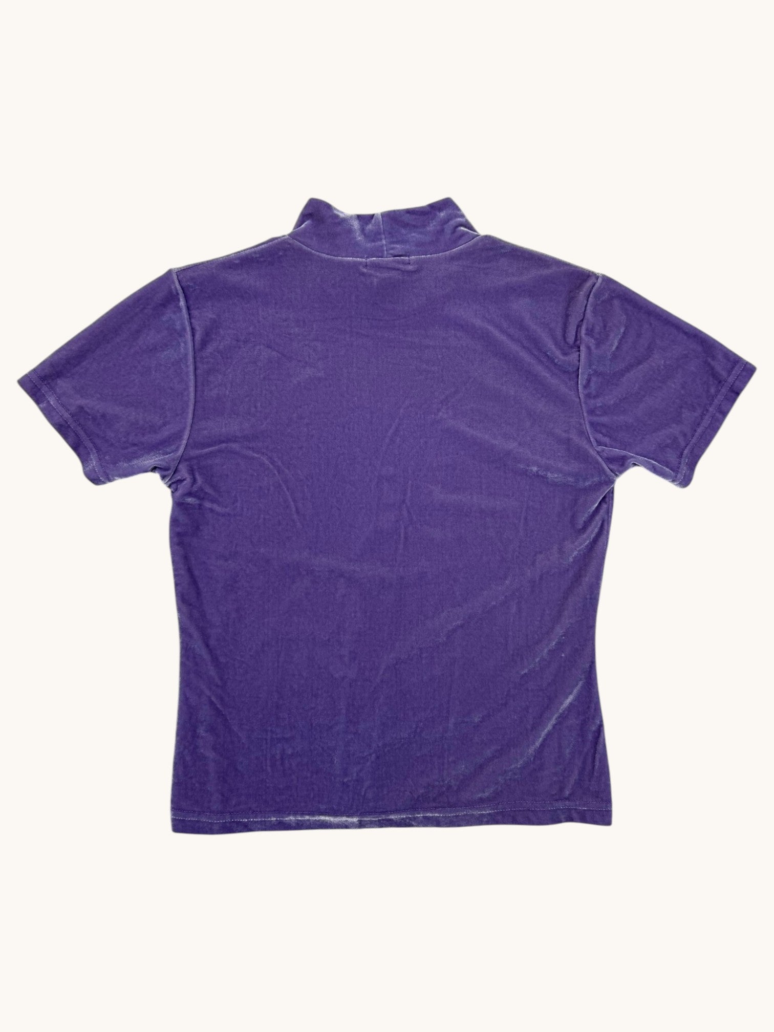 90s erik stewart Purple Velvet Mock Neck Top - S