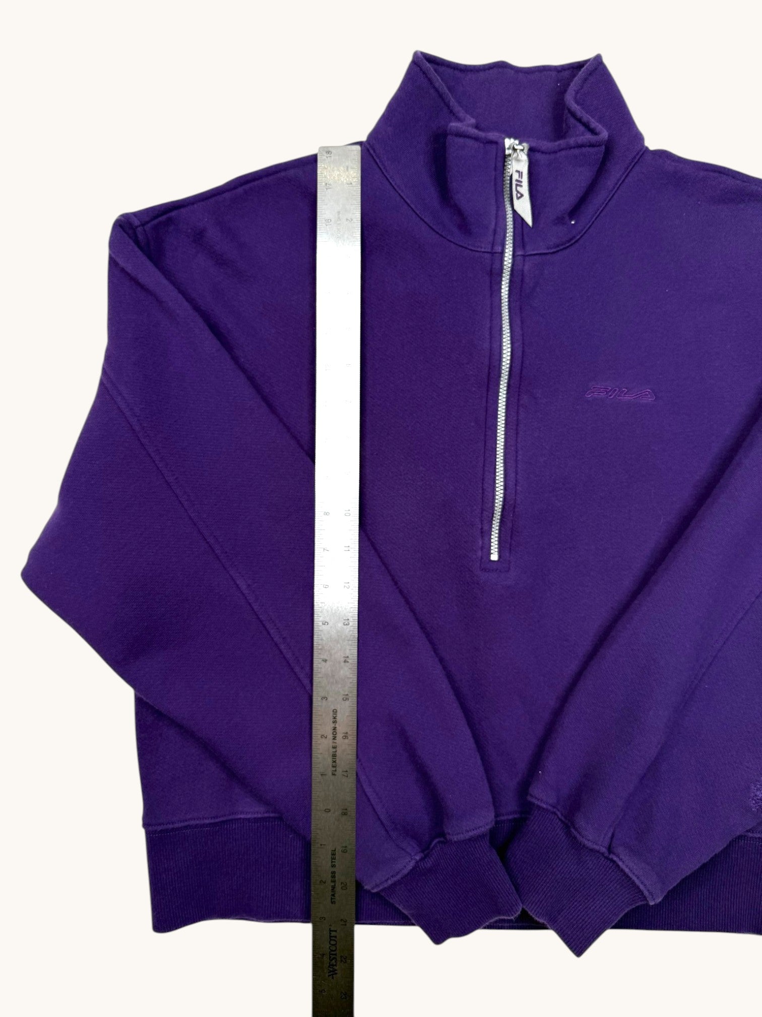 90s Fila Purple Crop Pullover Jacket - M