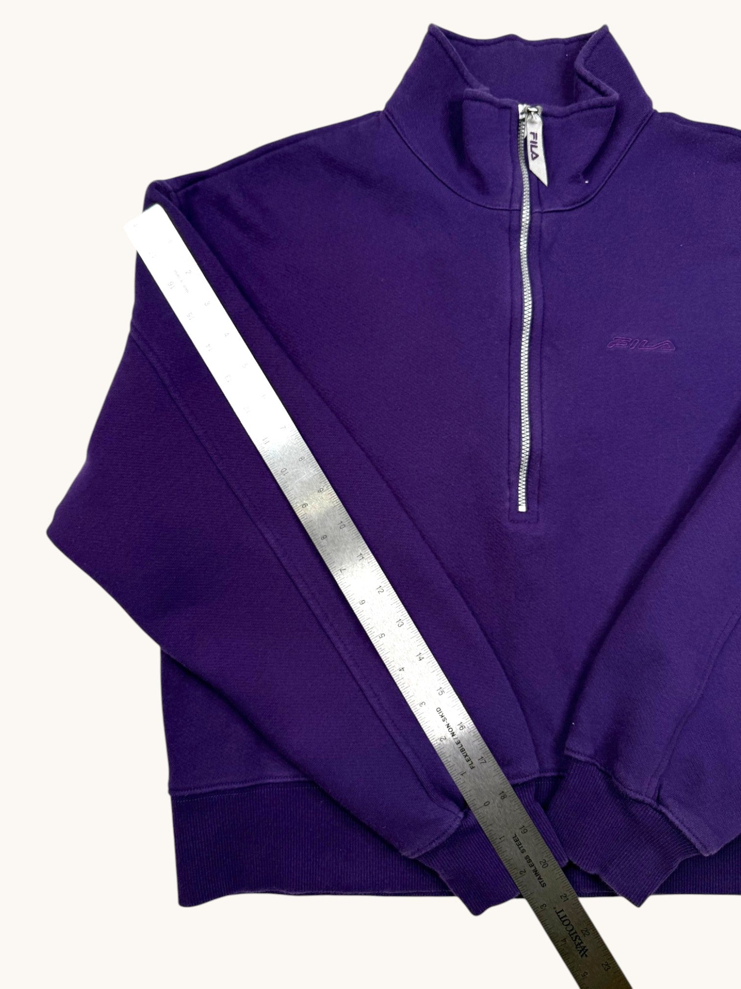 90s Fila Purple Crop Pullover Jacket - M