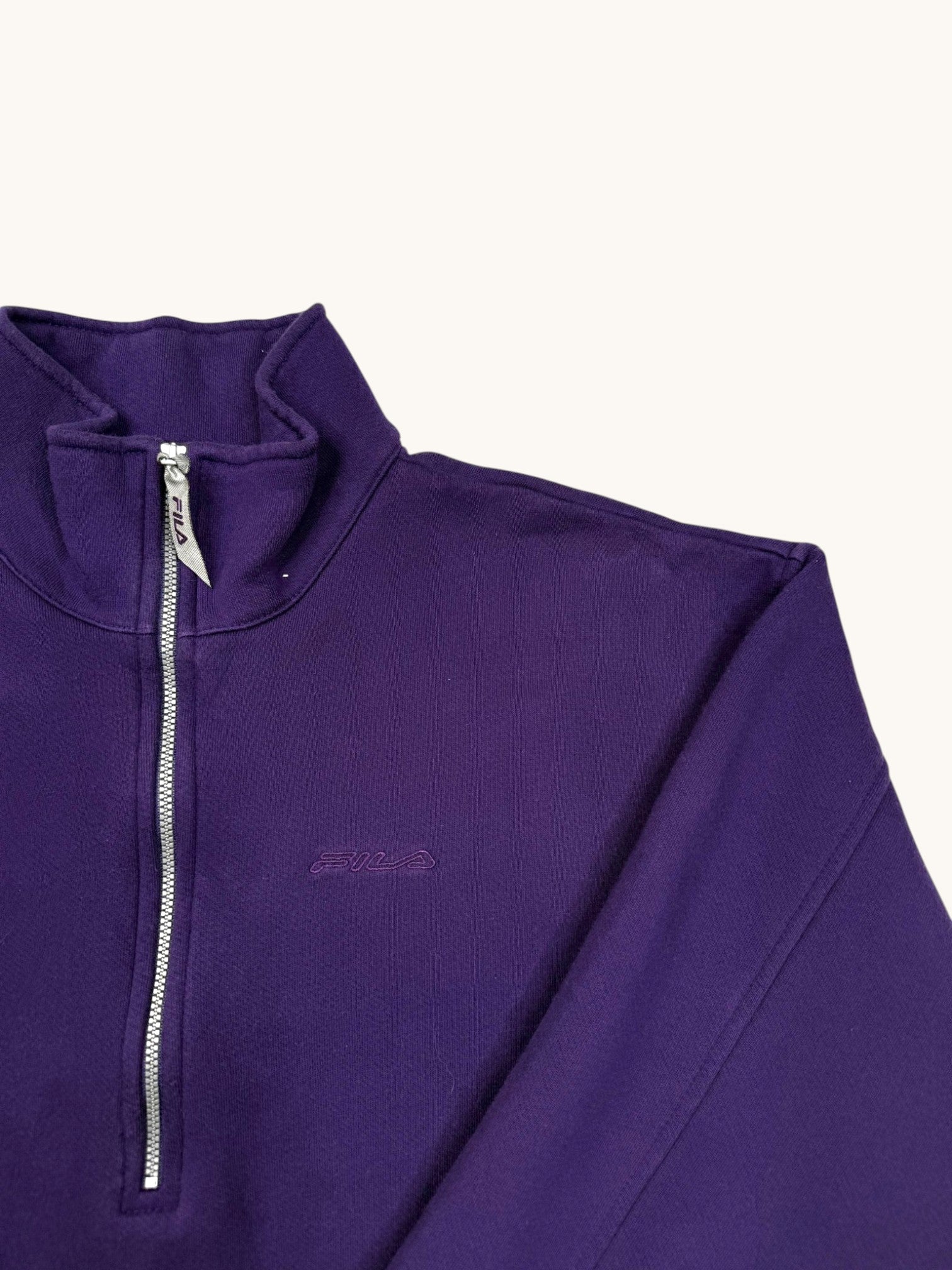 90s Fila Purple Crop Pullover Jacket - M