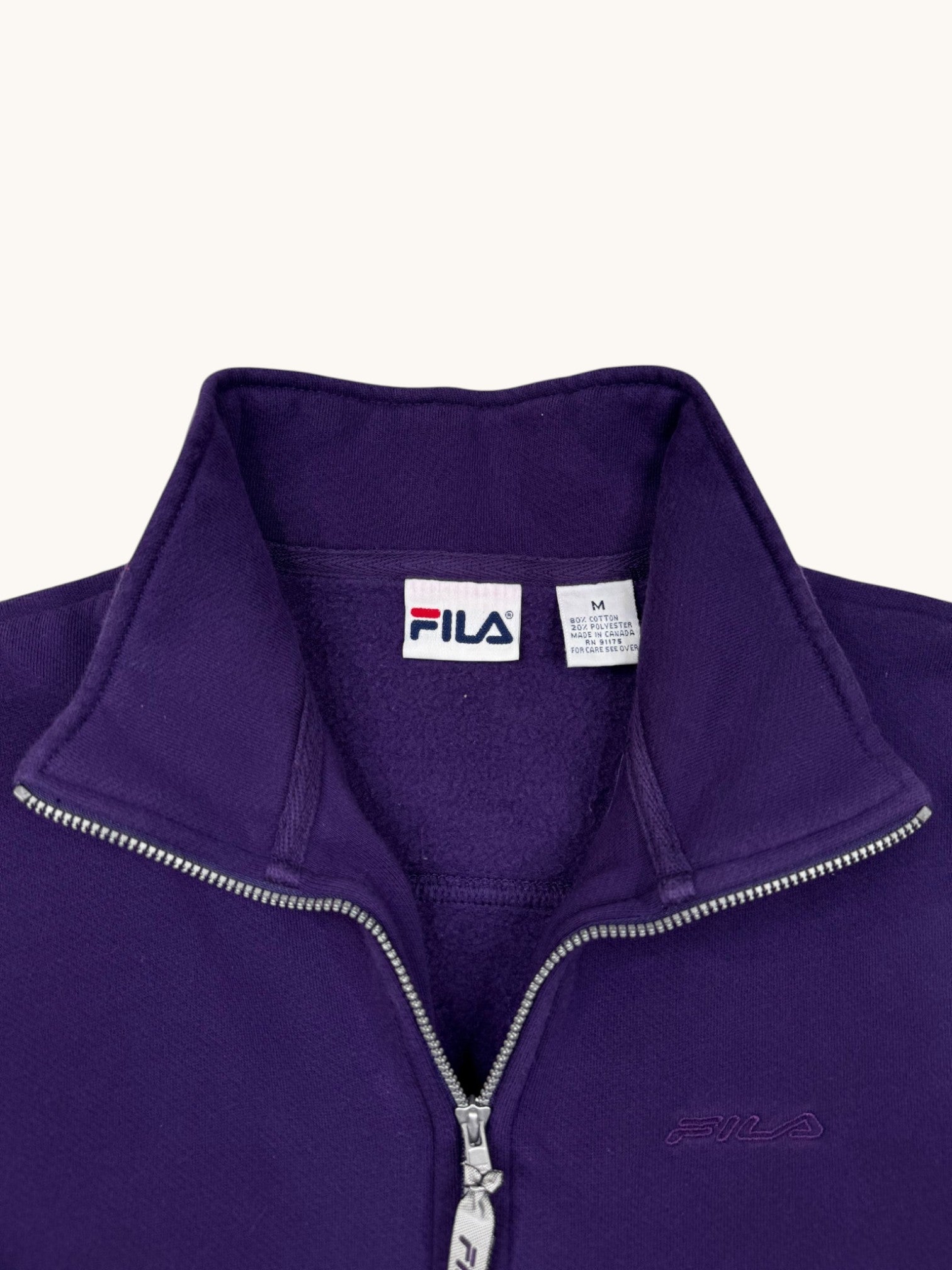 90s Fila Purple Crop Pullover Jacket - M